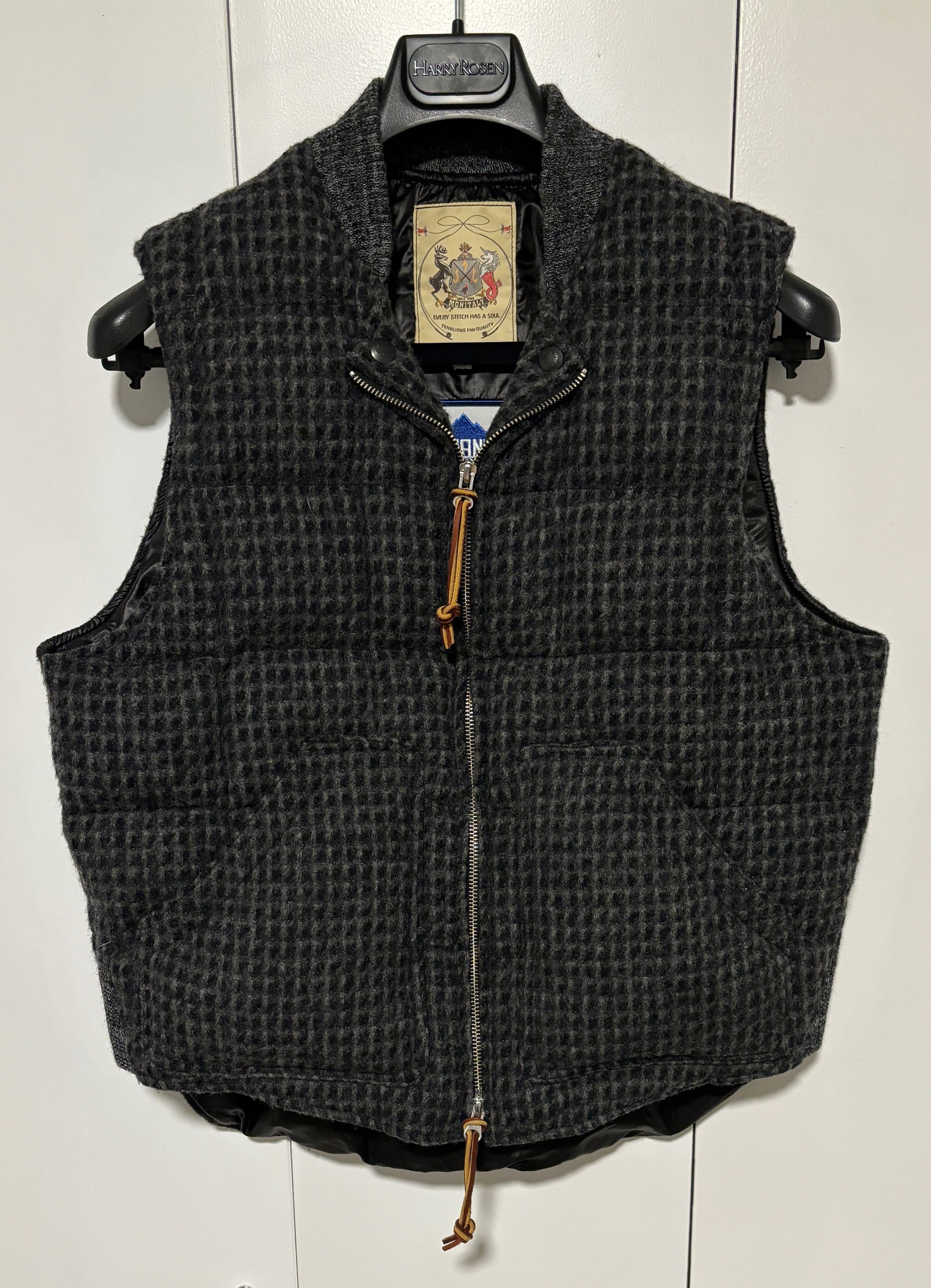 image of Monitaly X Kluane Mountaineering Wool Down Vest M-L in Grey, Men's (Size Medium)