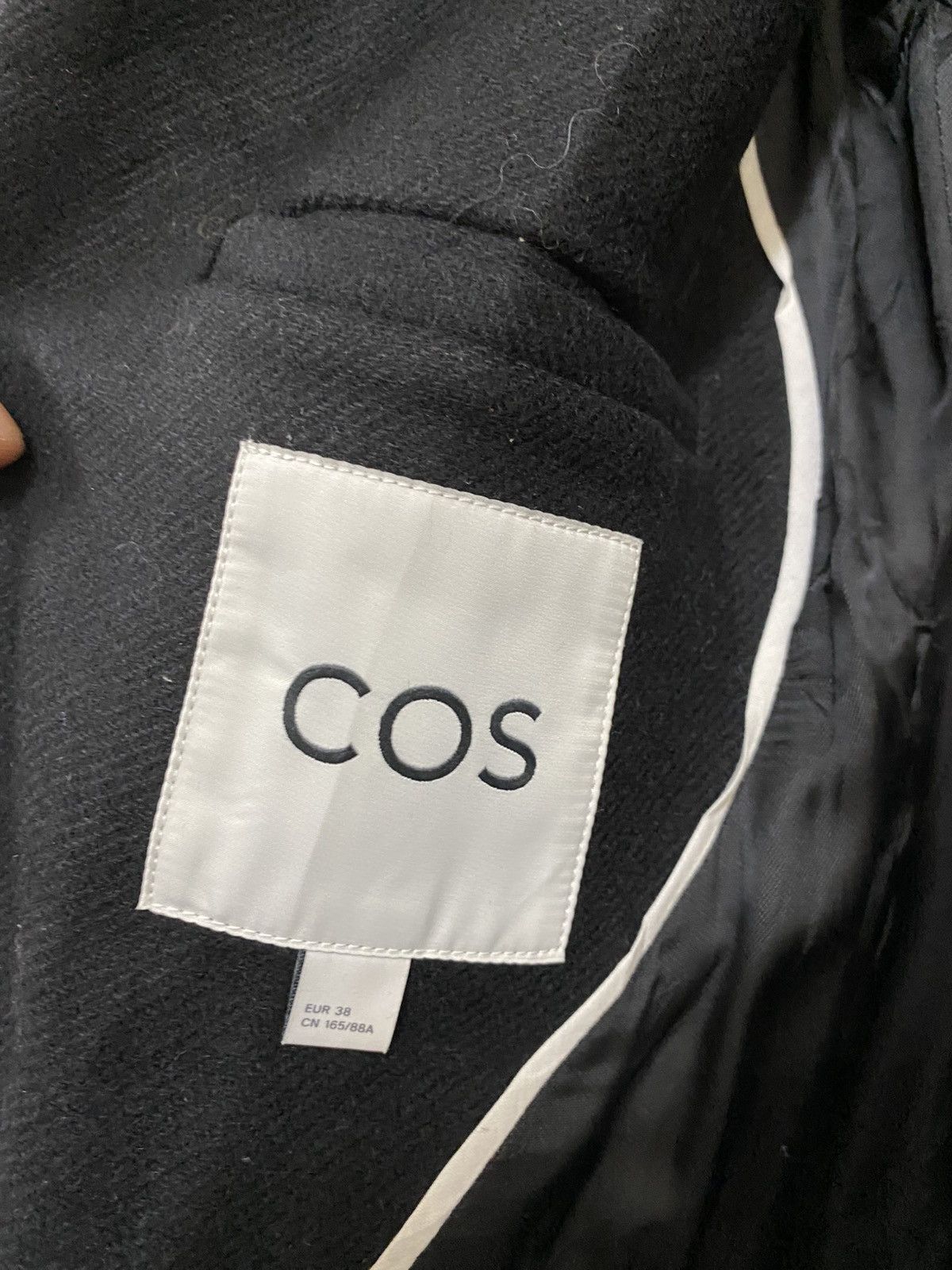 Cos Cos Black Wool Coat Jacket Size XS / US 0-2 / IT 36-38 - 6 Thumbnail