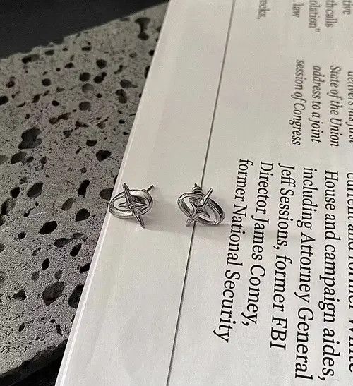 Sterling Silver Retro punk earrings Size ONE SIZE - 4 Thumbnail