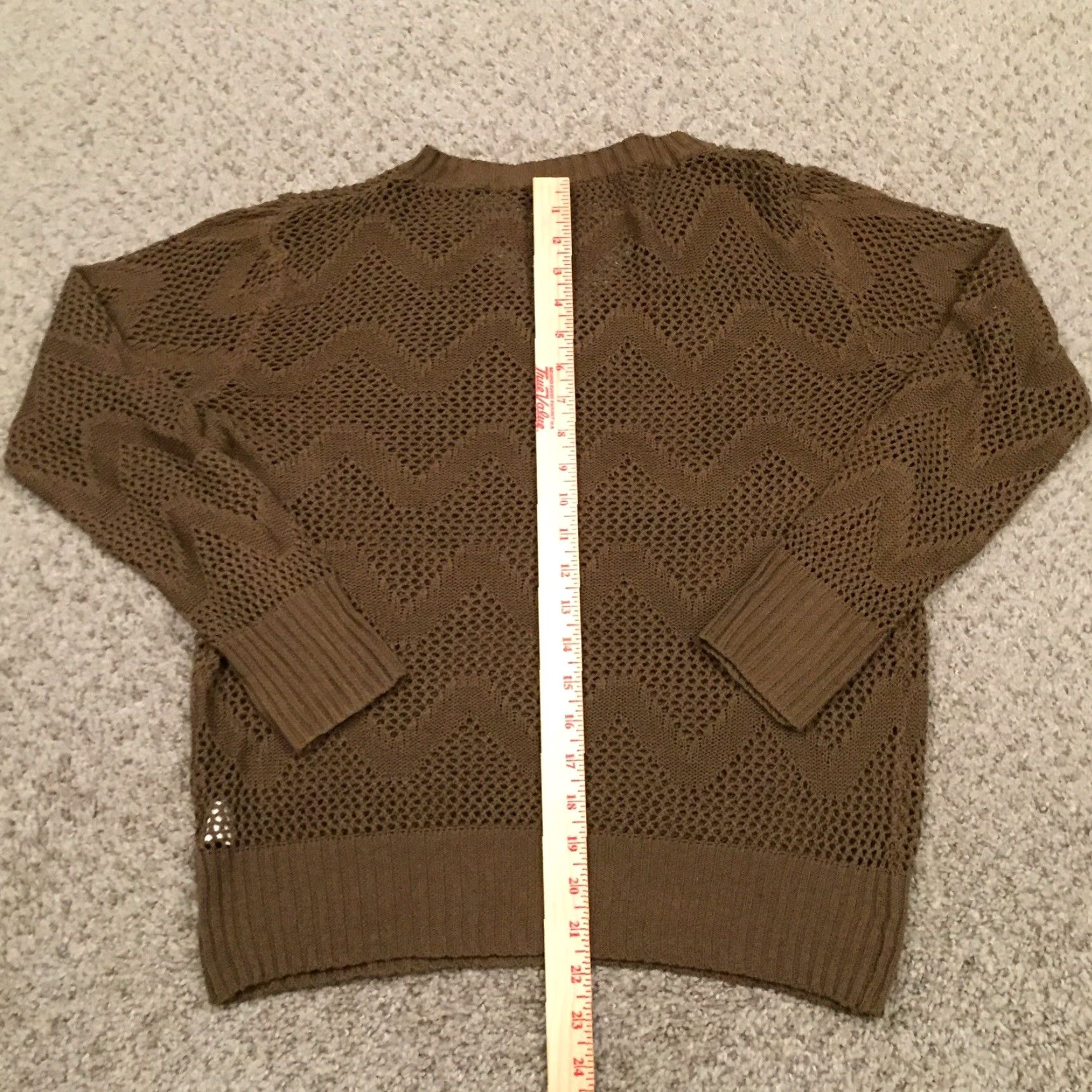 Vintage Fashion Magazine Sweater Womens Large Brown Open Knit V-Neck Long Sleeve Size L / US 10 / IT 46 - 6 Thumbnail