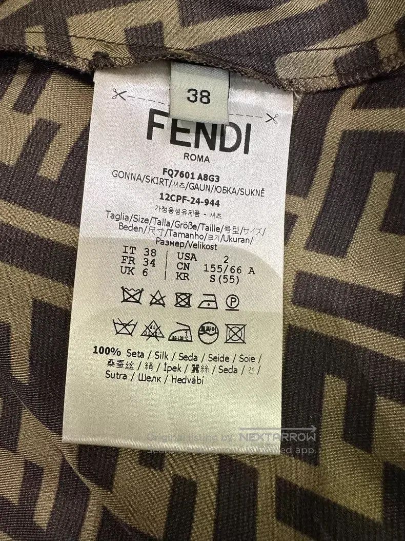Fendi Fendi Classic Monogram Printed Silk Half Skirt Size 25" / US 0 / IT 36 - 8 Thumbnail