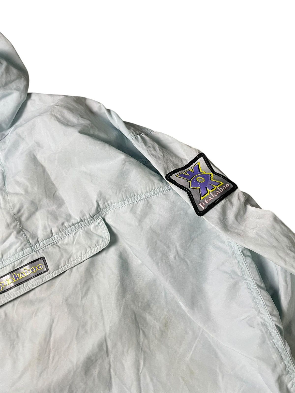 Japanese Brand × Vintage PEAKABOO Brand Big Logo Hooded Windbreaker (98) Size US L / EU 52-54 / 3 - 5 Thumbnail