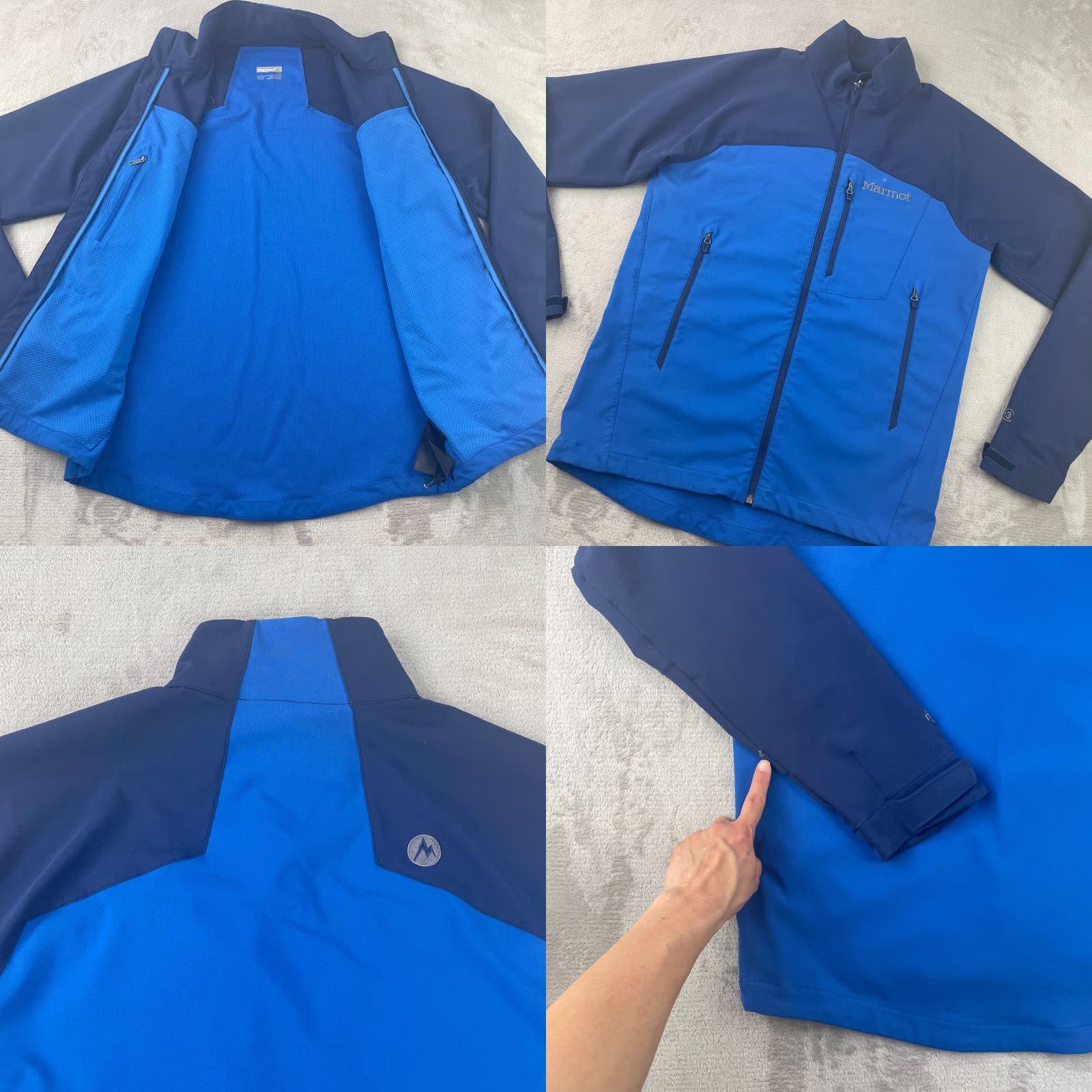 Marmot Marmot M3 Jacket Men Large Blue 2 Tone Windproof Full Zip Front Softshell DWR Size US L / EU 52-54 / 3 - 8 Thumbnail