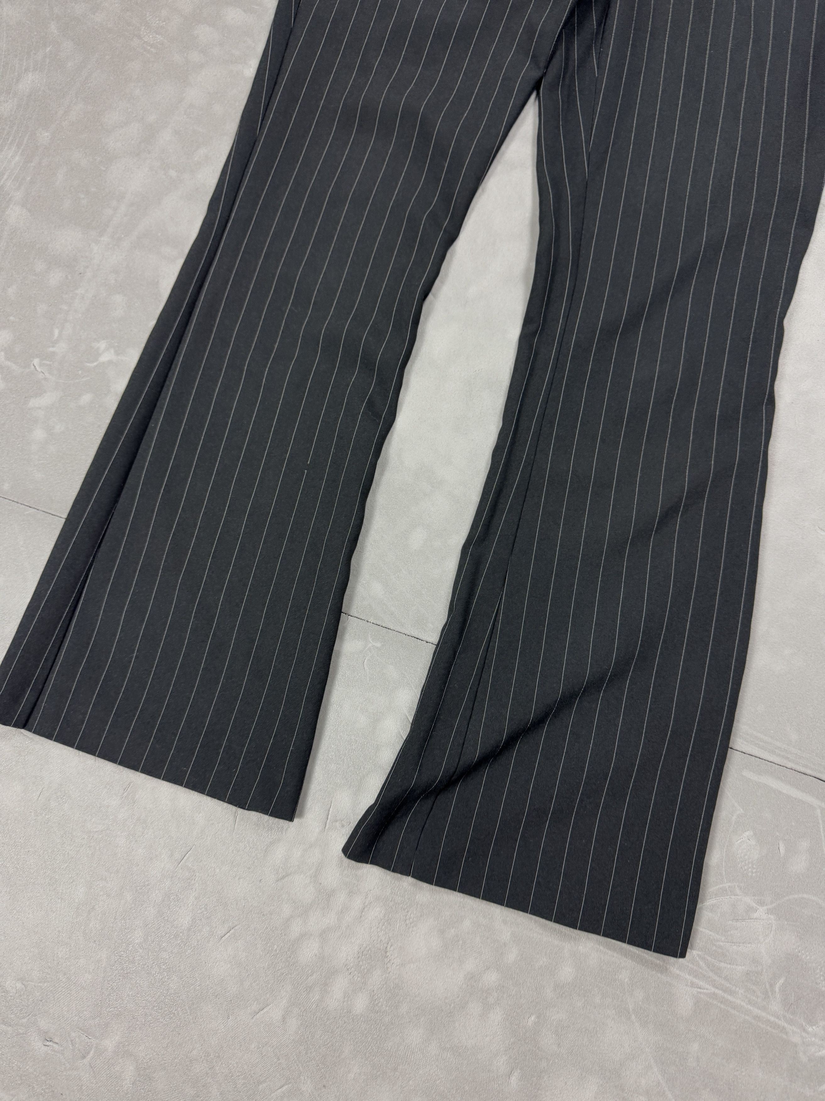 Vintage Vintage striped suit pants flared black retro 90s y2k Size 26" / US 2 / IT 38 - 3 Thumbnail