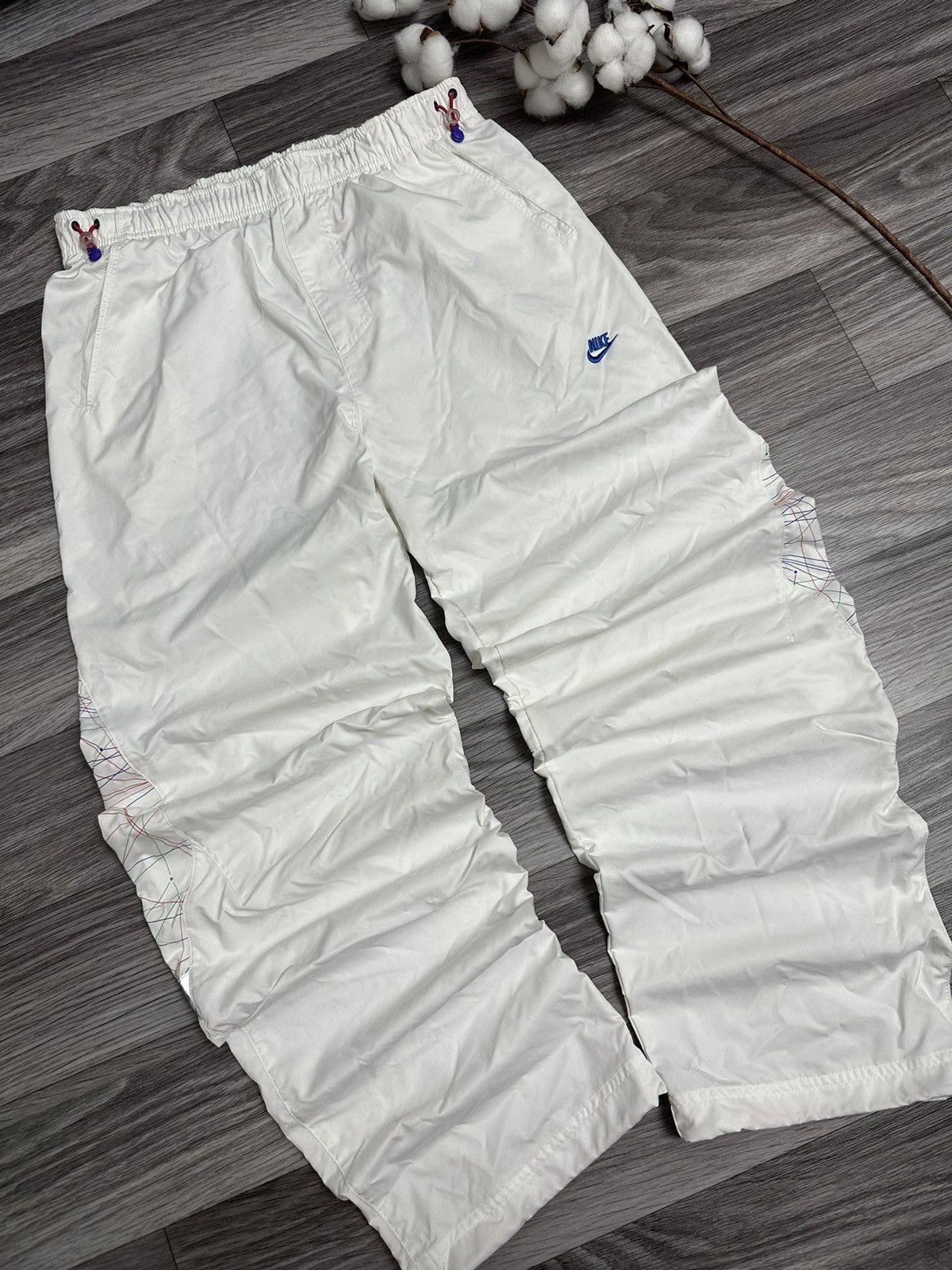 Nike × Nike ACG × Vintage Vintage Nike Tn white nylon trackpants y2k drill 2000s hype Size US 32 / EU 48 - 3 Thumbnail