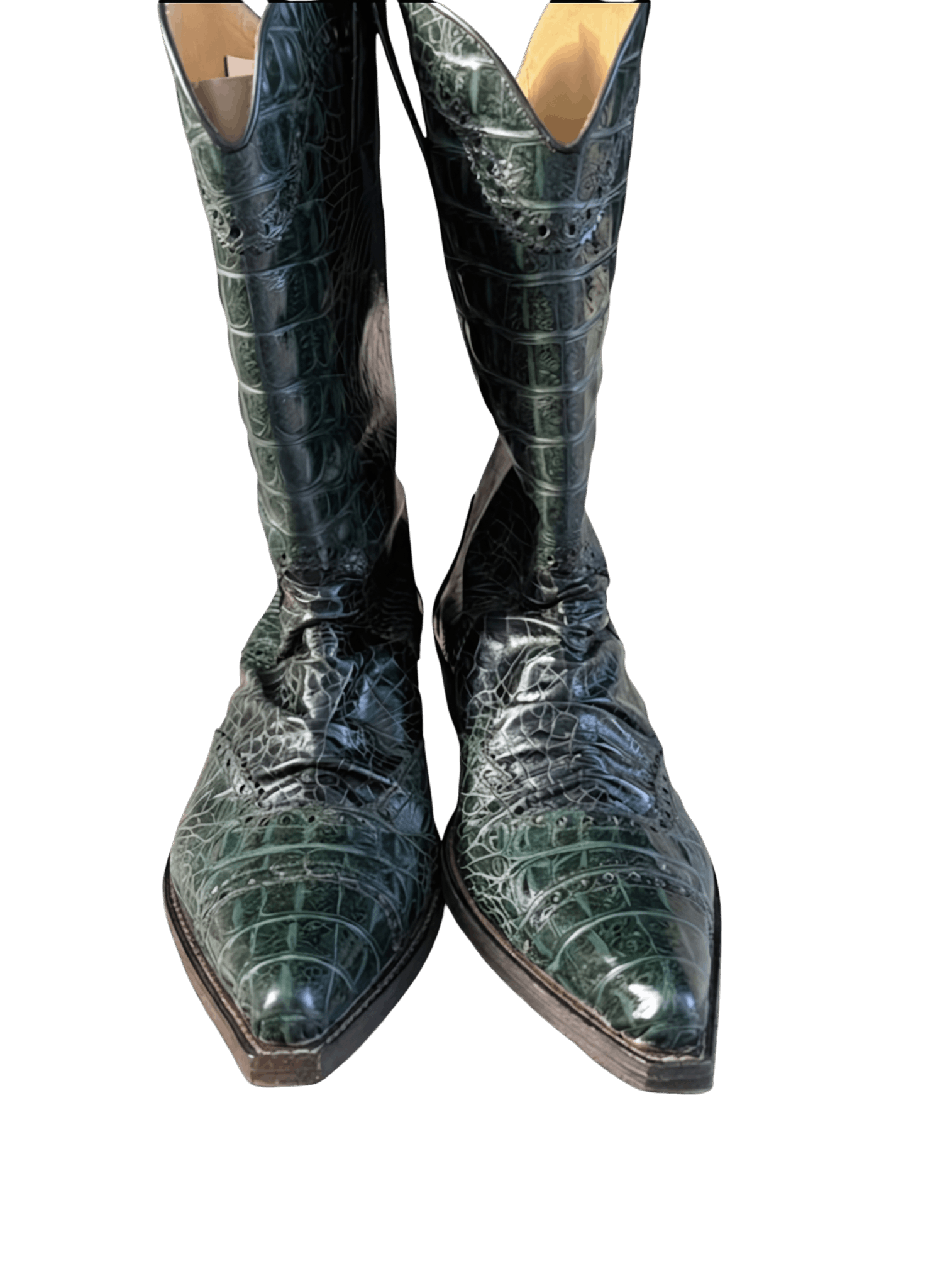 John Galliano CROCODILE LEATHER COWBOY BOOTS Size US 9.5 / EU 42-43 - 1 Thumbnail