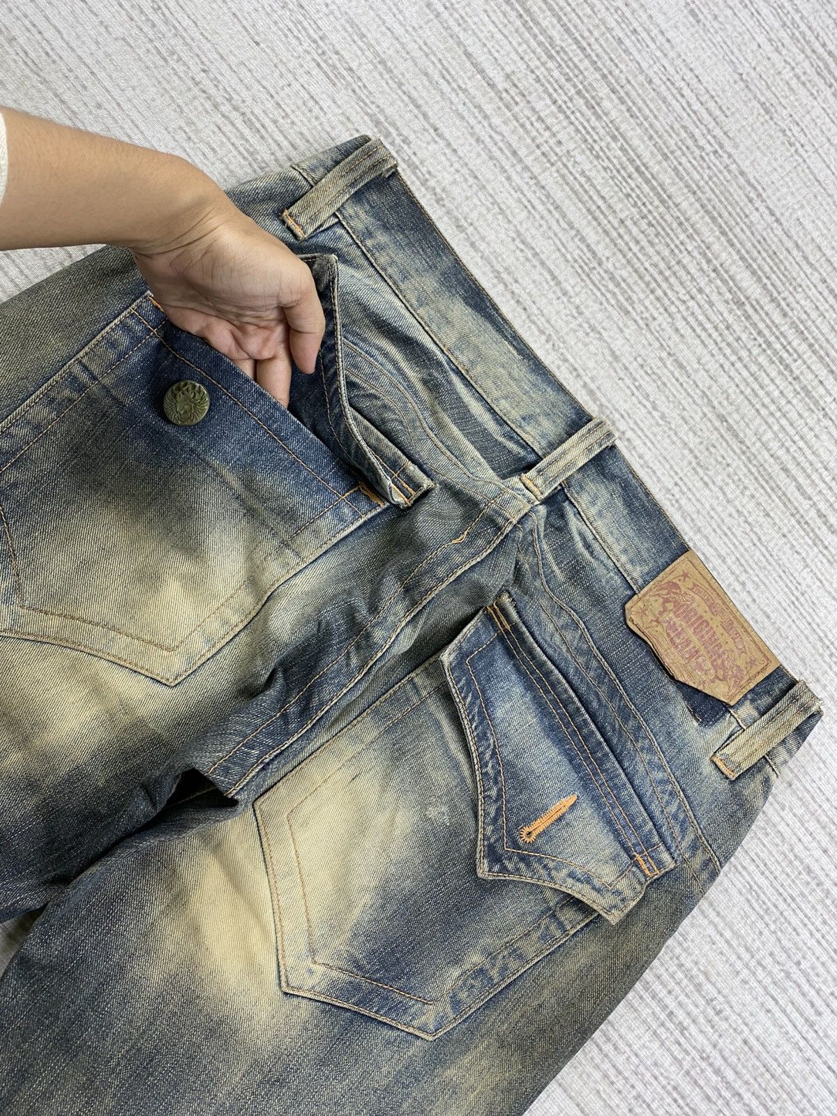 If Six Was Nine Vintage Flared Originals Jeans Mudmax Distressed Denim Pnts Size US 35 - 11 Thumbnail