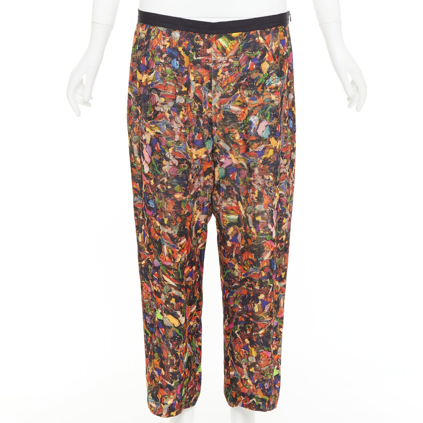 Dries Van Noten DRIES VAN NOTEN 2008 multicolor 100 % silk watercolor print tapered pants FR42 XL Size 32" / US 10 / IT 46 - 1 Thumbnail