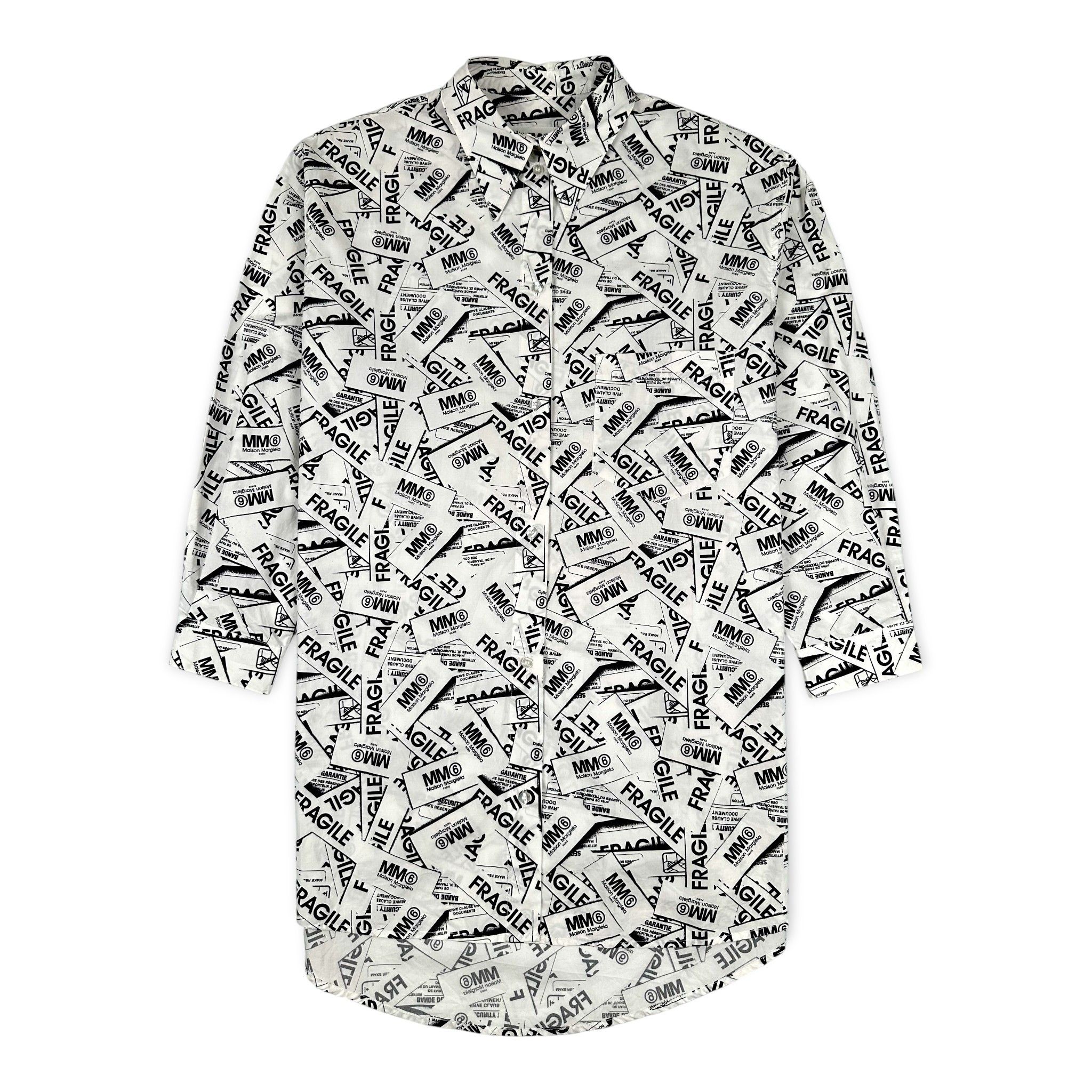 Maison Margiela MM6 Fragile Label Print Shirt Size US L / EU 52-54 / 3 - 1 Thumbnail