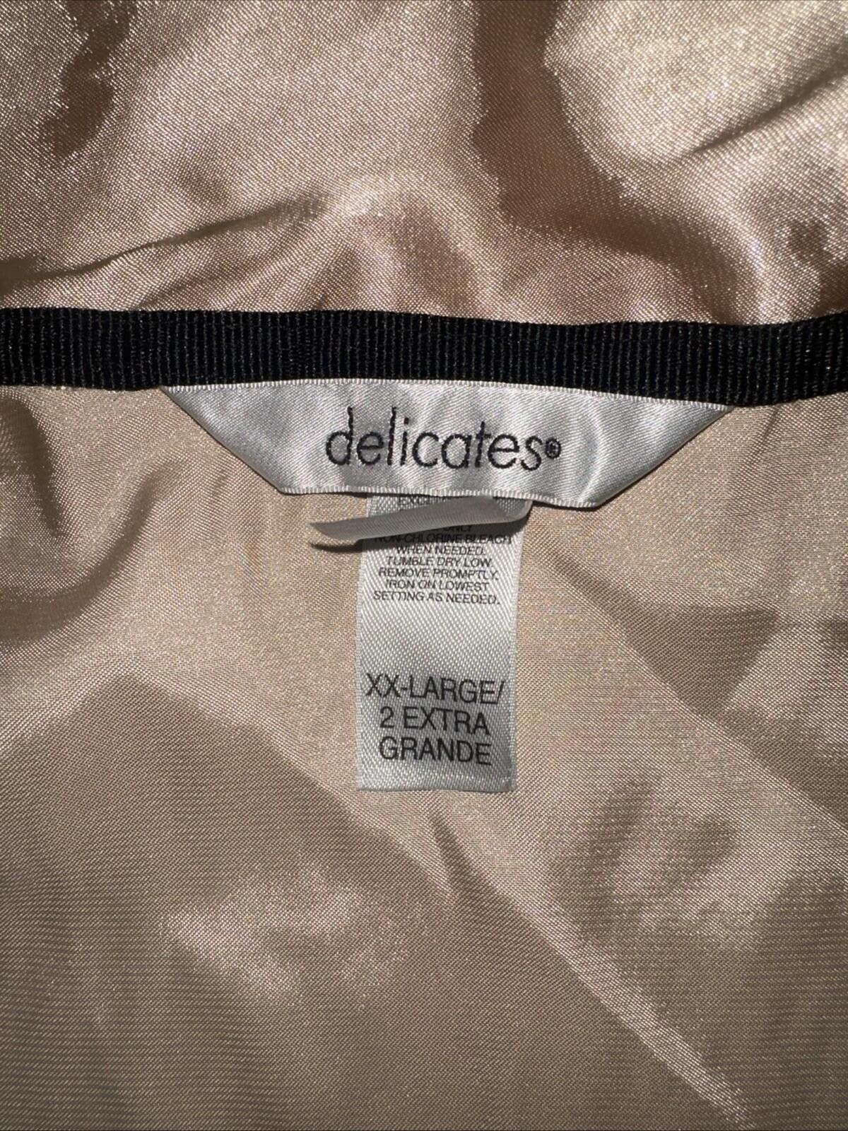Uniforms For The Dedicated Delicates Satin 2pc Pajamas XXL Button Front Top Pants Beige Size ONE SIZE - 2 Thumbnail