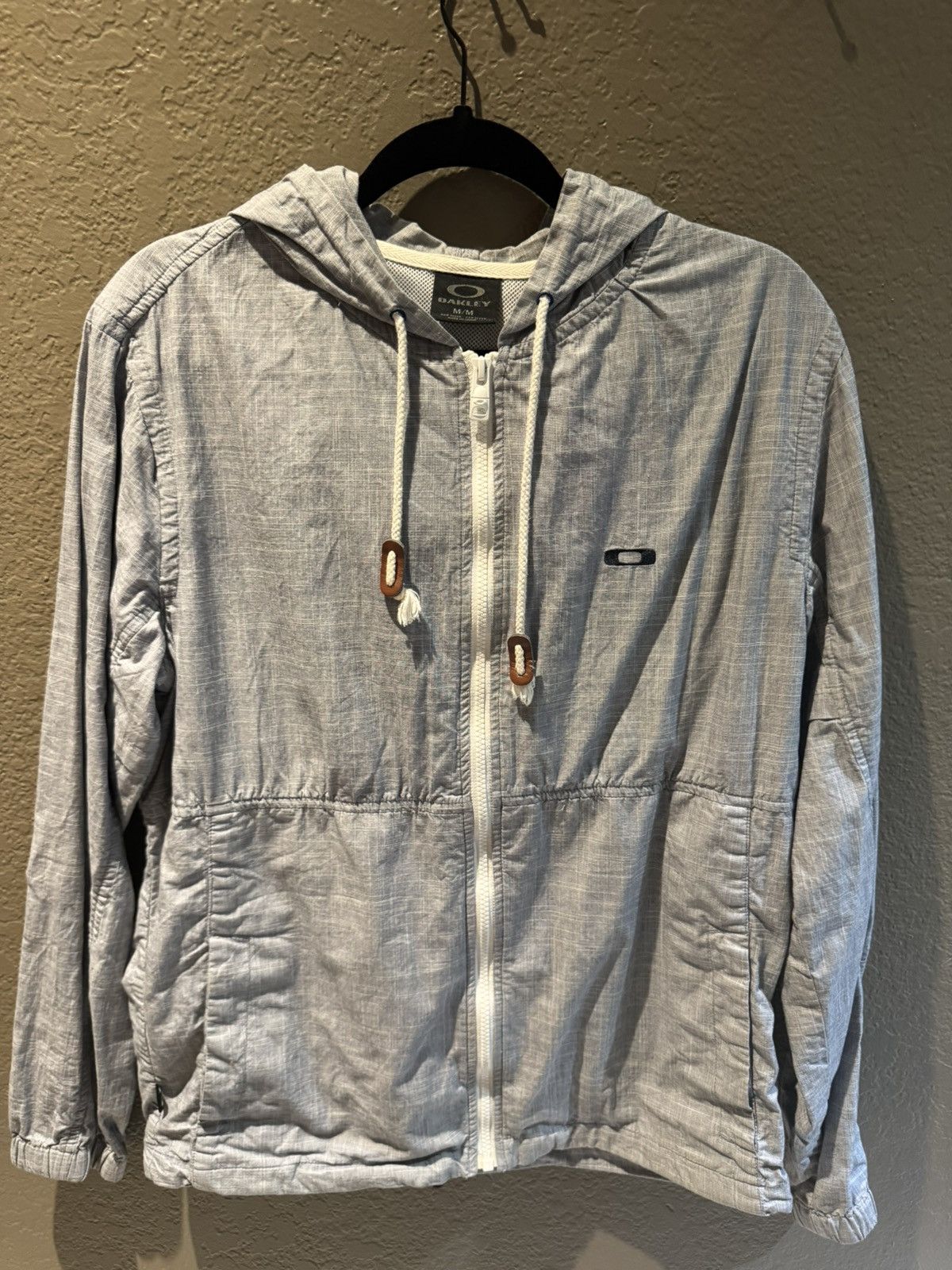 Oakley Oakley Stone Grey Zip Up Hoodie 2000s Skull Tag Size US M / EU 48-50 / 2 - 1 Thumbnail