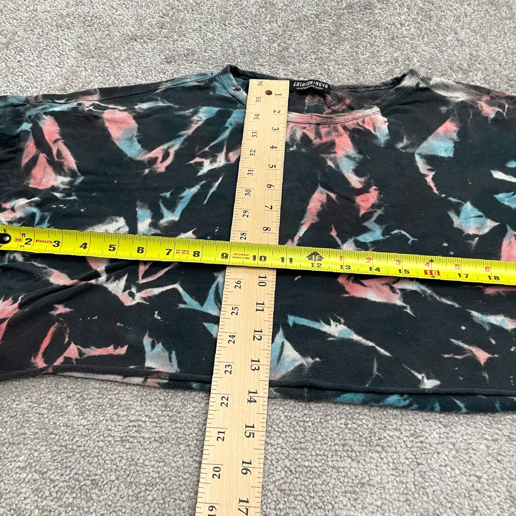 Fashion Nova Fashion Nova T-Shirt Womens M Multicolor Tie-Dye Crew Neck Cropped Oversized Casual Shirt Size M / US 6-8 / IT 42-44 - 7 Thumbnail