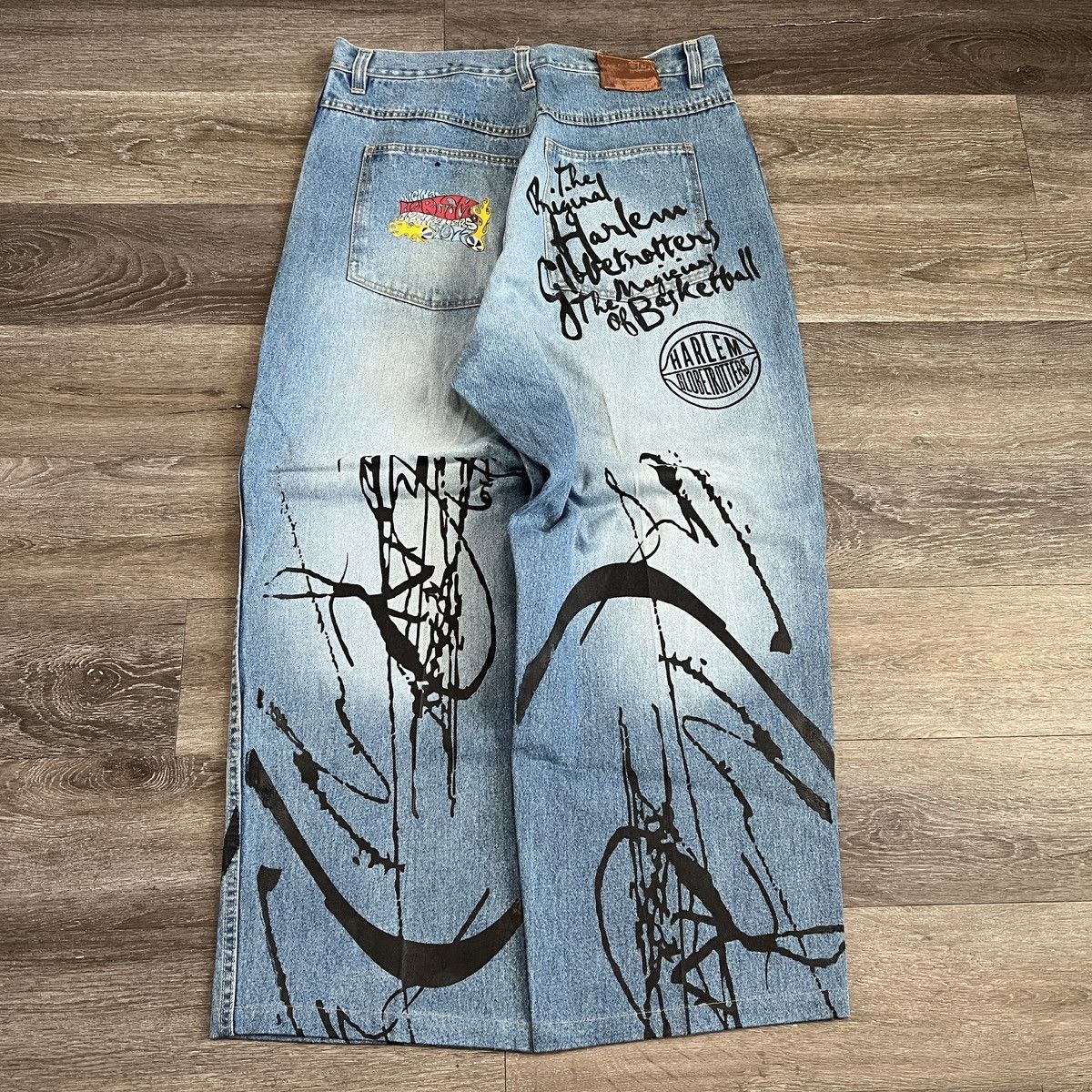 image of Grail Vintage Y2K Fubu X Harlem Globetrotters Baggy Jeans in Blue, Men's (Size 38)