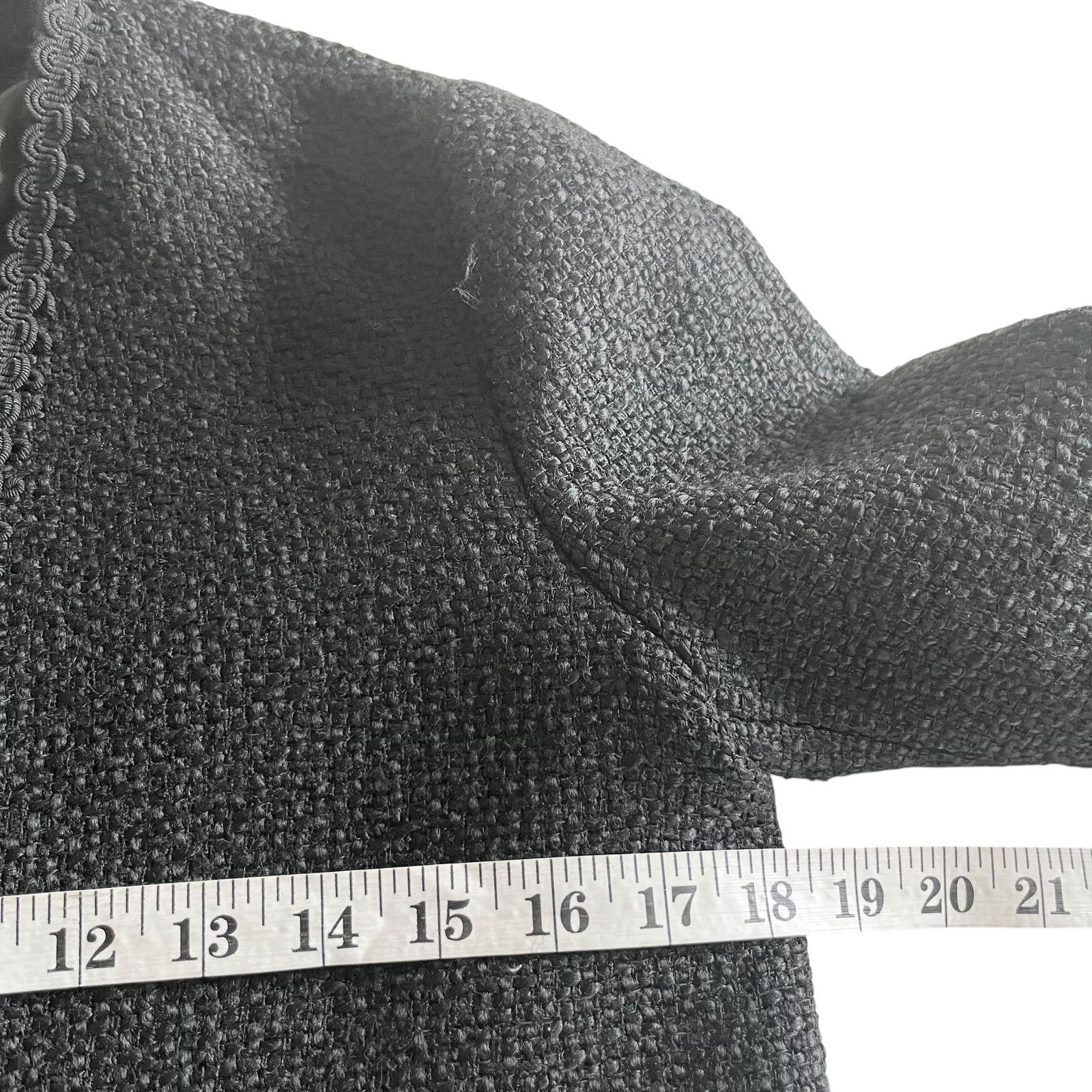 Zara Zara Black Tweed Double Breasted Open Blazer Jacket Size XS / US 0-2 / IT 36-38 - 9 Thumbnail