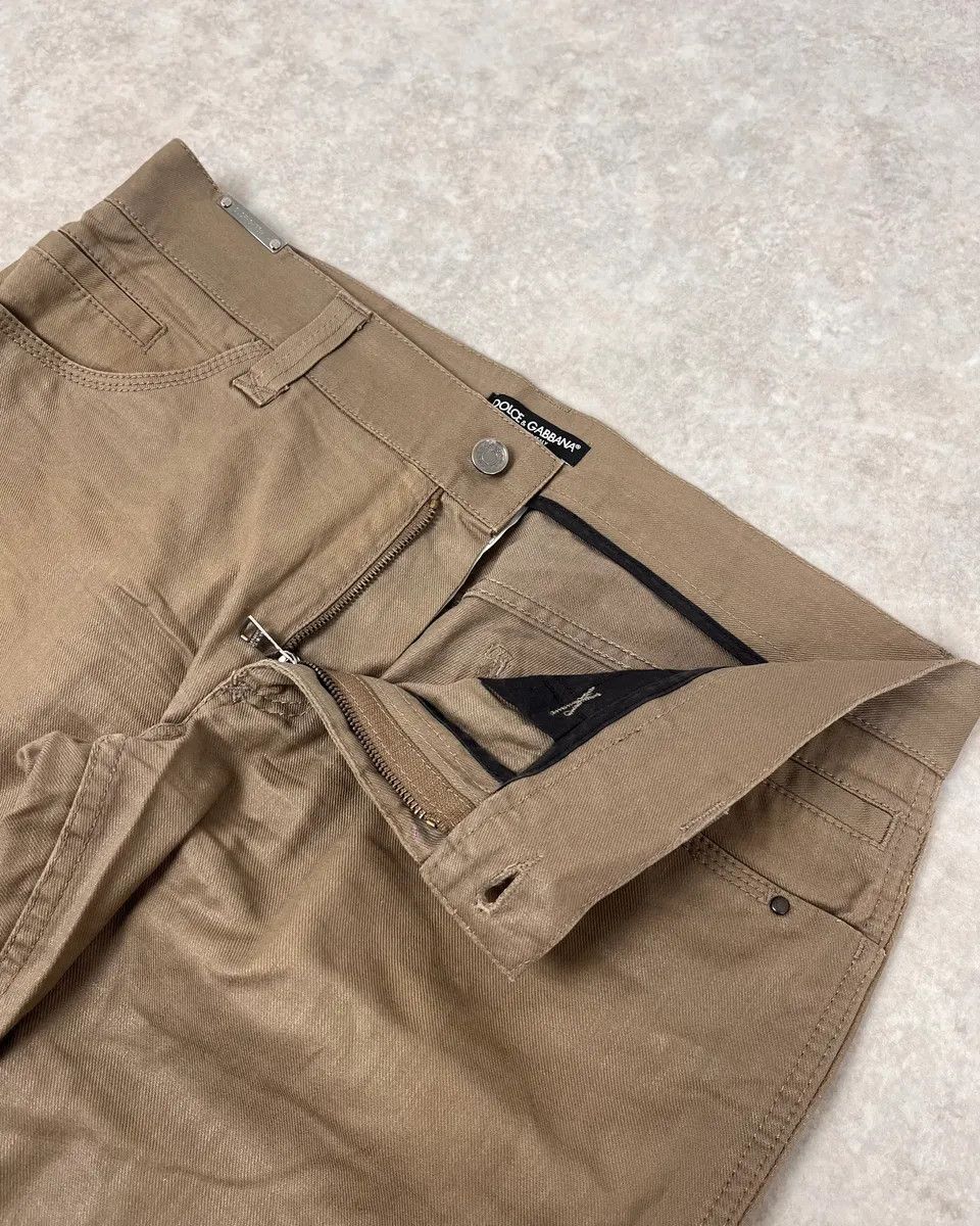 Dolce & Gabbana 2000s Dolce & Gabbana Beige Waxed Pants Size US 34 / EU 50 - 7 Thumbnail