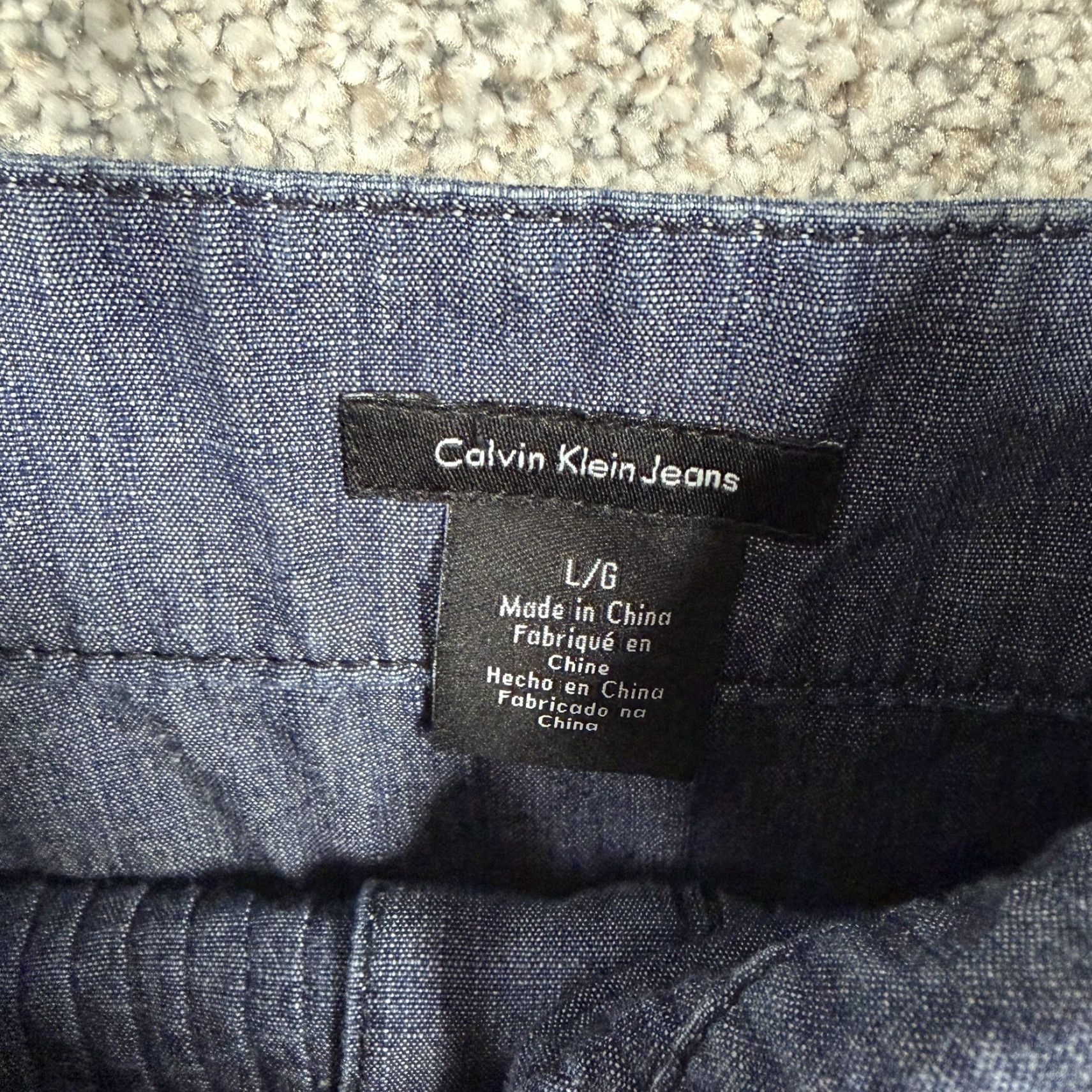 Vintage VINTAGE Calvin Klein Jeans Sundress L Blue Denim 90s Grunge Retro Square Neck Sleeveless Strappy Short Dress Women's Casual Summer Size 36" / US 14 / IT 50 - 4 Thumbnail