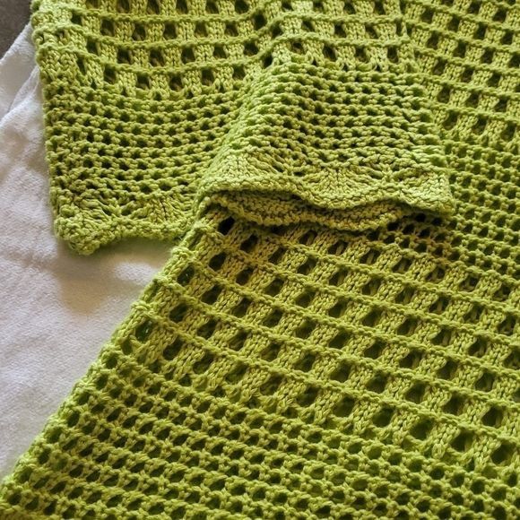 Designer Anrabess Lime Green Knit Long Sleeve Lightweight Sz. L Sweat Size L / US 10 / IT 46 - 7 Thumbnail