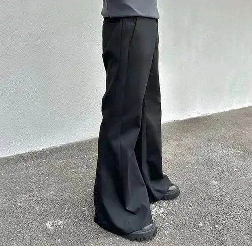 Japanese Brand Cotton Embroidery Baggy Black Flare Pants Size US 32 / EU 48 - 5 Thumbnail