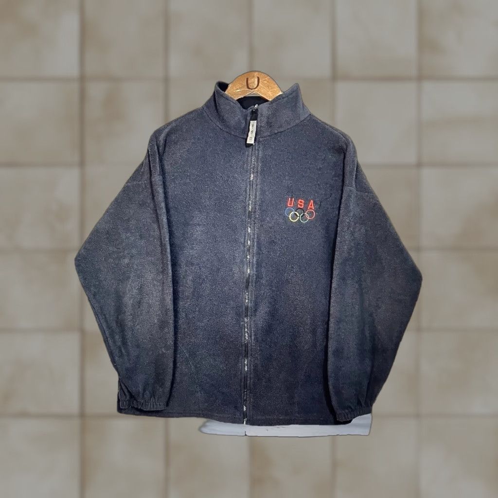 Vintage VINTAGE Olympic Jacket Mens XL Full Zip Blue 90s Embroidered USA Fleece Windbreaker Size US XL / EU 56 / 4 - 1 Thumbnail