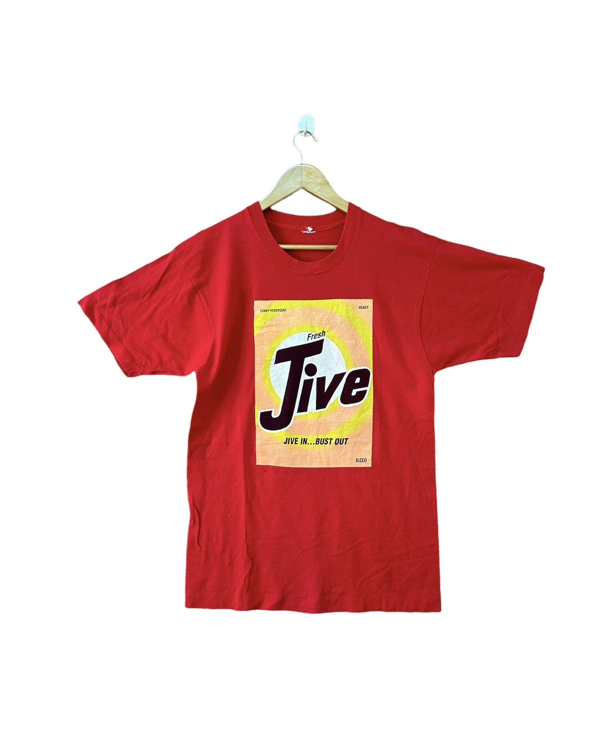 image of 90's Freshjive Big Logo Skate Promo T-Shirts in Red, Men's (Size Medium)