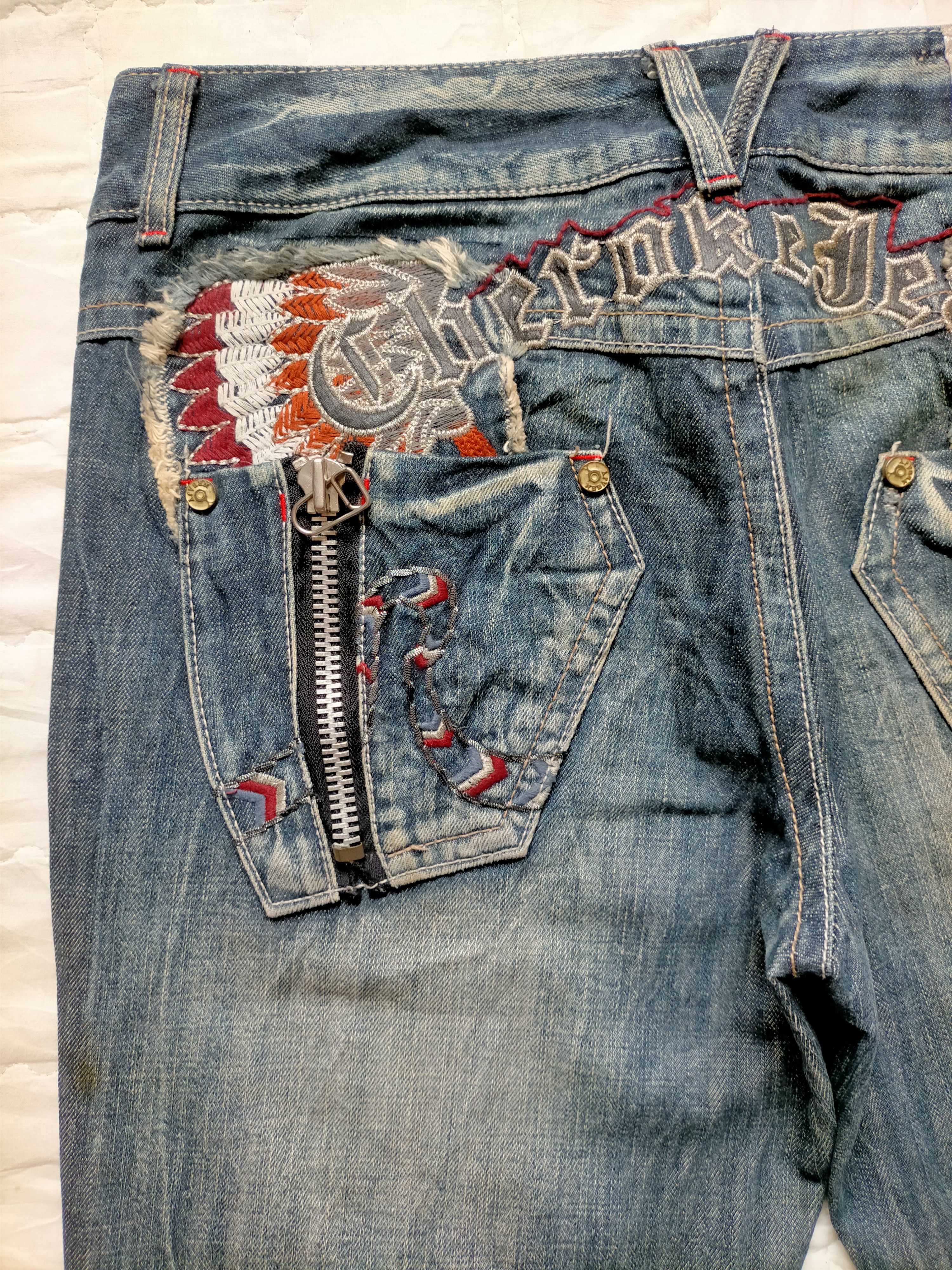 Cherokee Flare Jeans Cherooke Embroidered Boot cut denim Size US 33 - 2 Thumbnail