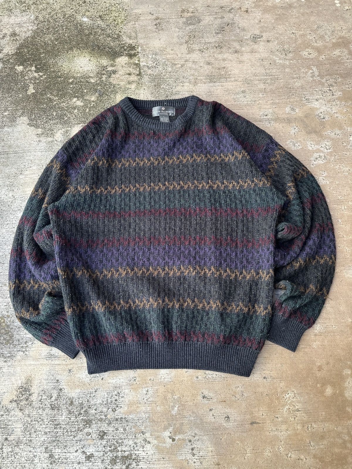 Coogi × Vintage Vintage 90s Striped Knitwear Sweatshirt Coogi Tosani Size US L / EU 52-54 / 3 - 1 Thumbnail