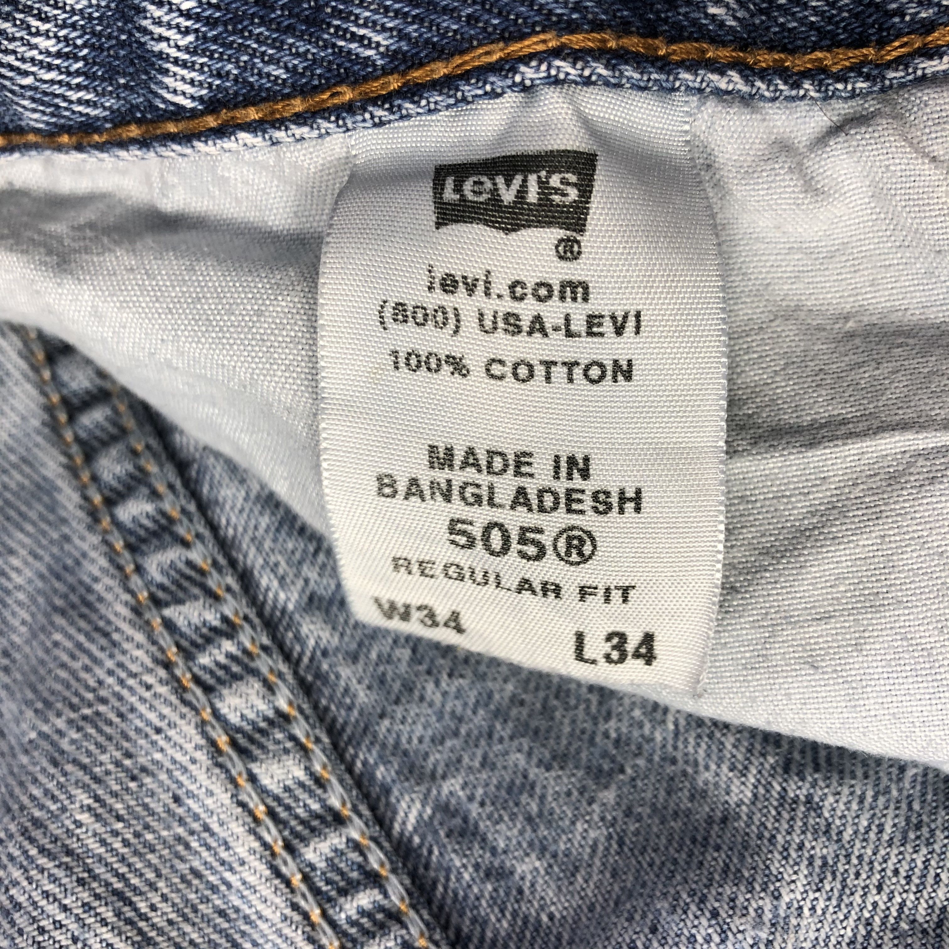Levi's × Vintage Vintage Blue Wash Levis 505 Jeans-JM3459 Size 33" - 9 Thumbnail