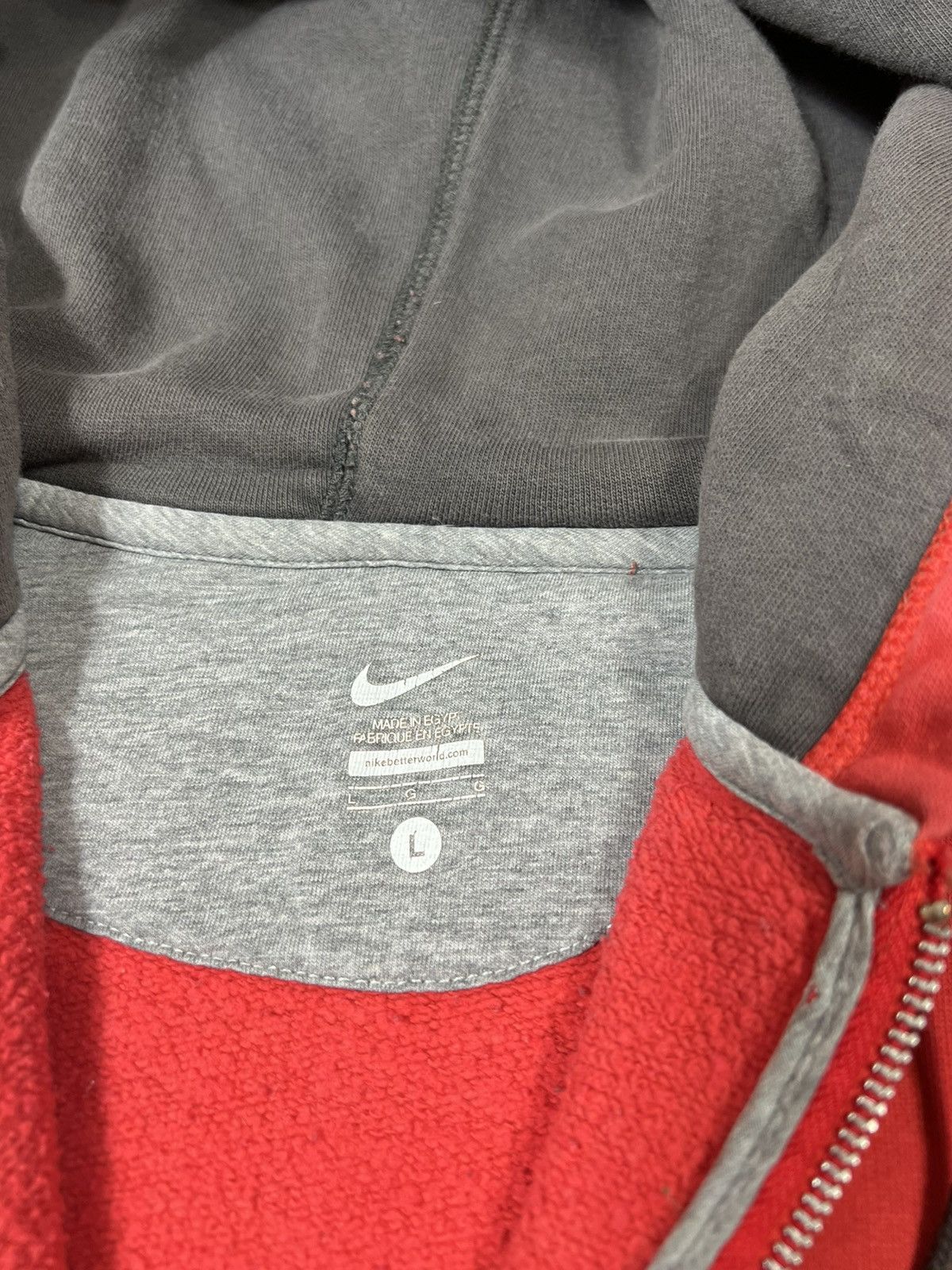 Vintage Vintage Nike Swoosh Distressed Zip hoodie Size US L / EU 52-54 / 3 - 5 Thumbnail