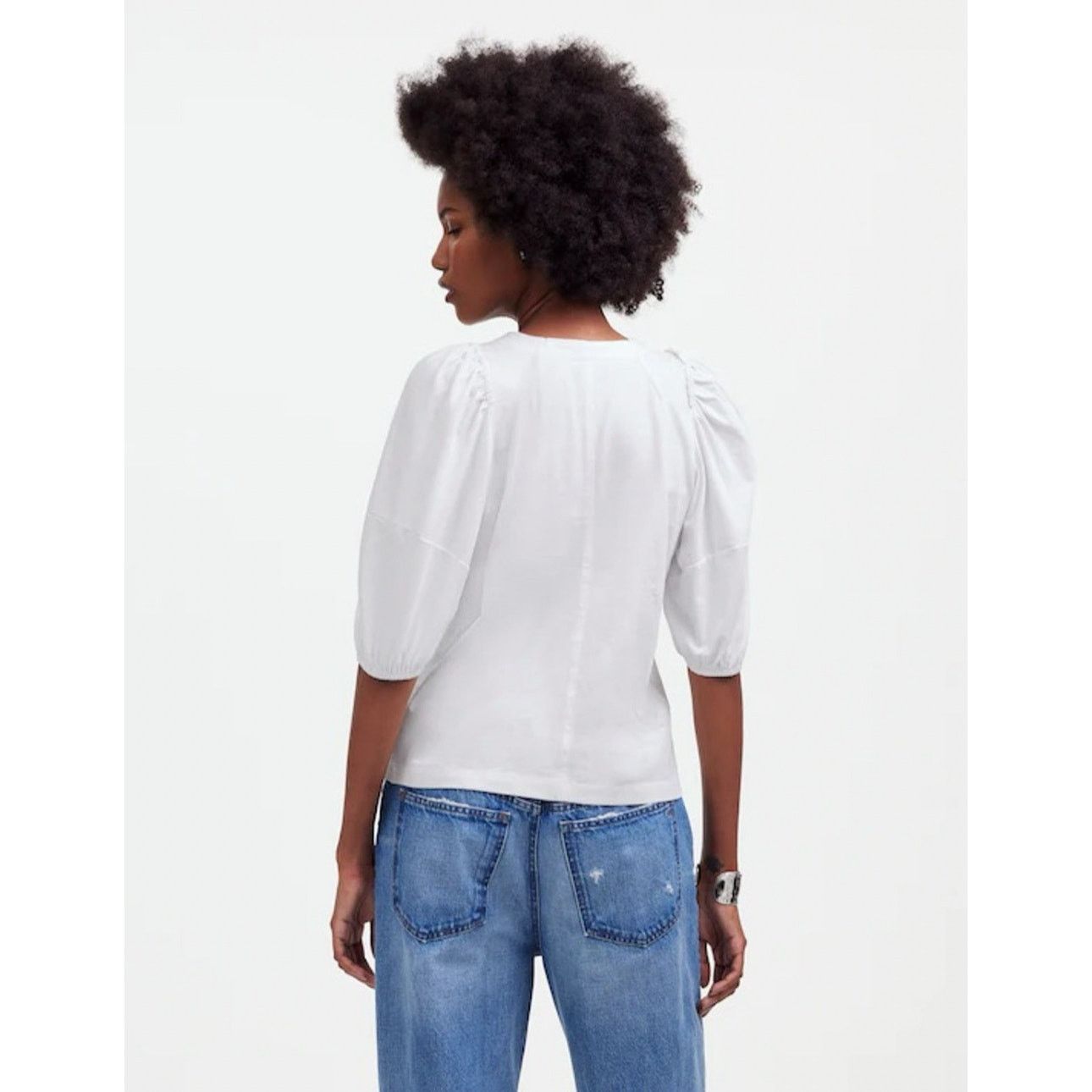 Madewell NWT Madewell Puff-Sleeve Tee In White Size XS Size XS / US 0-2 / IT 36-38 - 2 Thumbnail