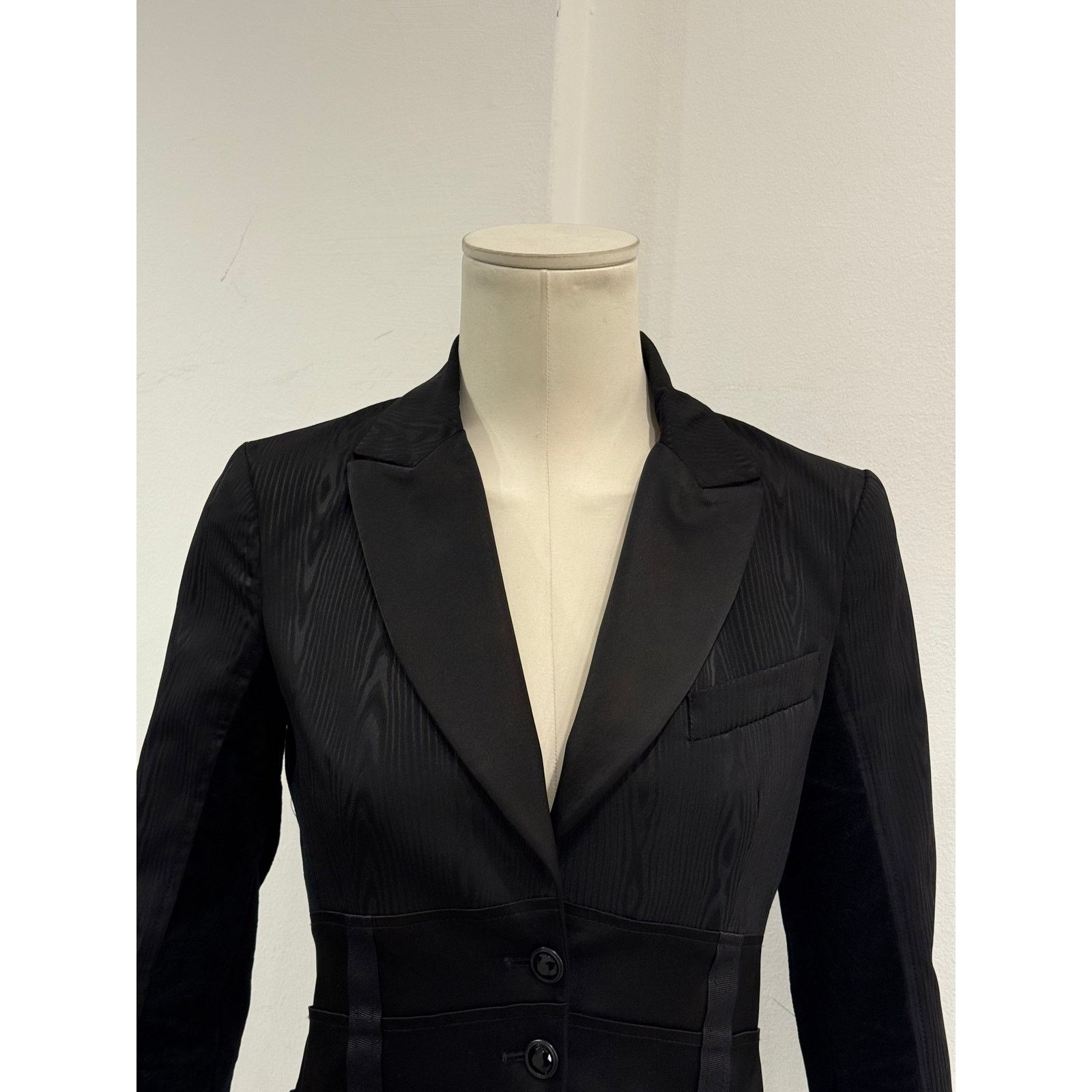 Roberto Cavalli 2000 Roberto Cavalli wood print blazer with corset detailing Size S / US 4 / IT 40 - 4 Thumbnail