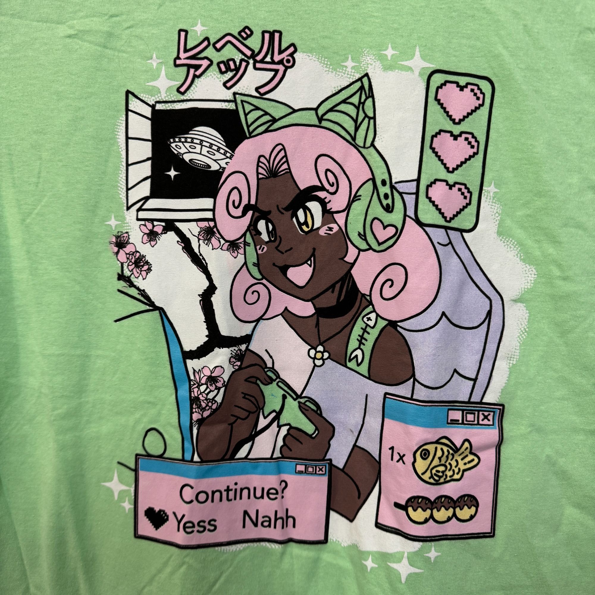 Anime Kitty Kawaii Gamer Streamer Girl Black Matter Tee M Size US M / EU 48-50 / 2 - 2 Thumbnail