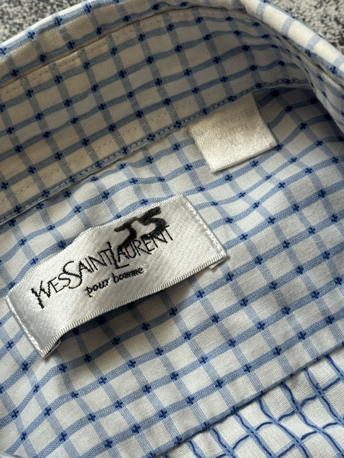Vintage × Yves Saint Laurent YvesSaintLaurent YSL XL checkered shirt button up polo tee Size US XL / EU 56 / 4 - 10 Thumbnail