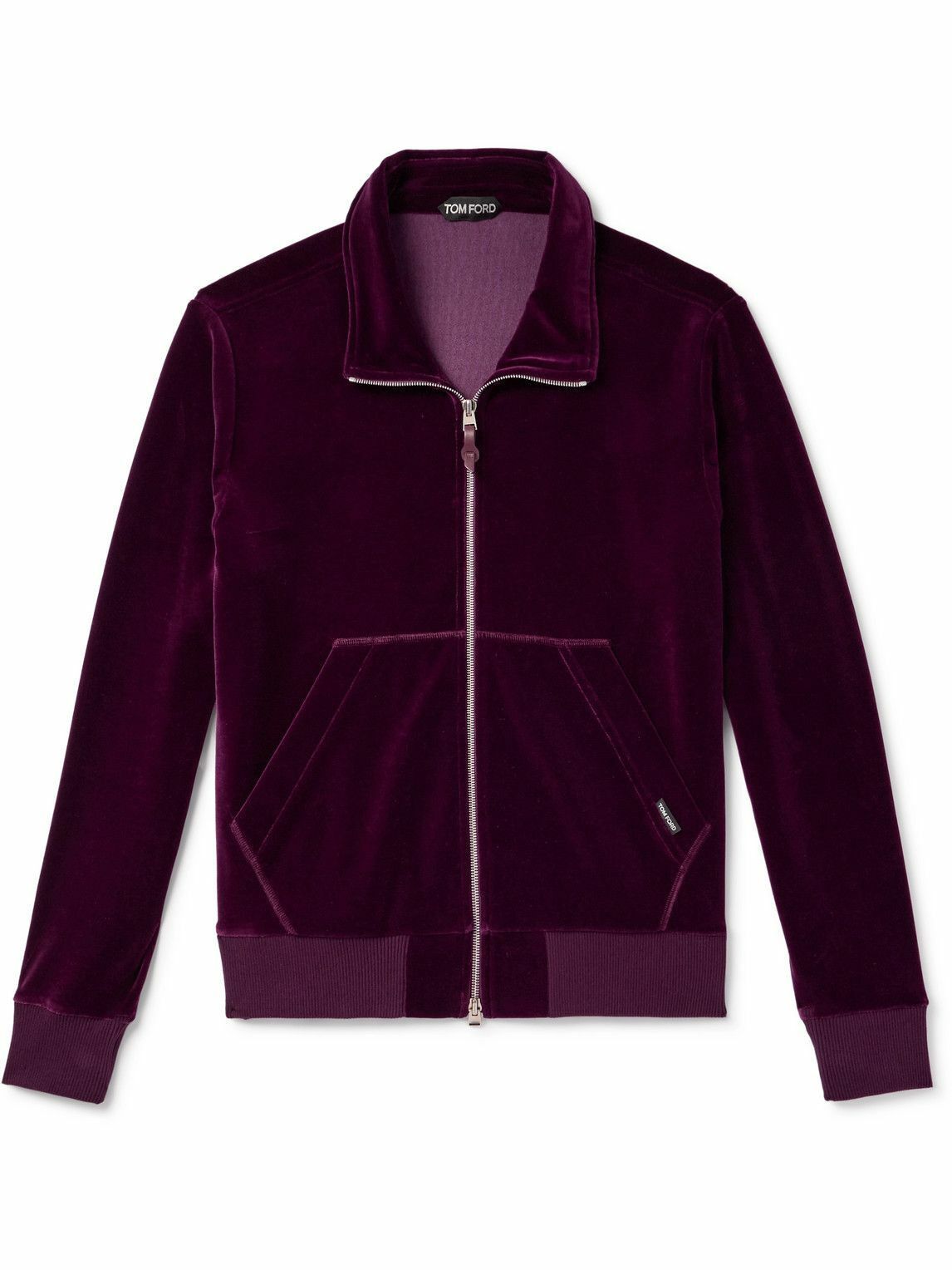 Tom Ford o1w1db10525 JZL001 Velvet Track Jacket in Purple Size US XL / EU 56 / 4 - 1 Thumbnail