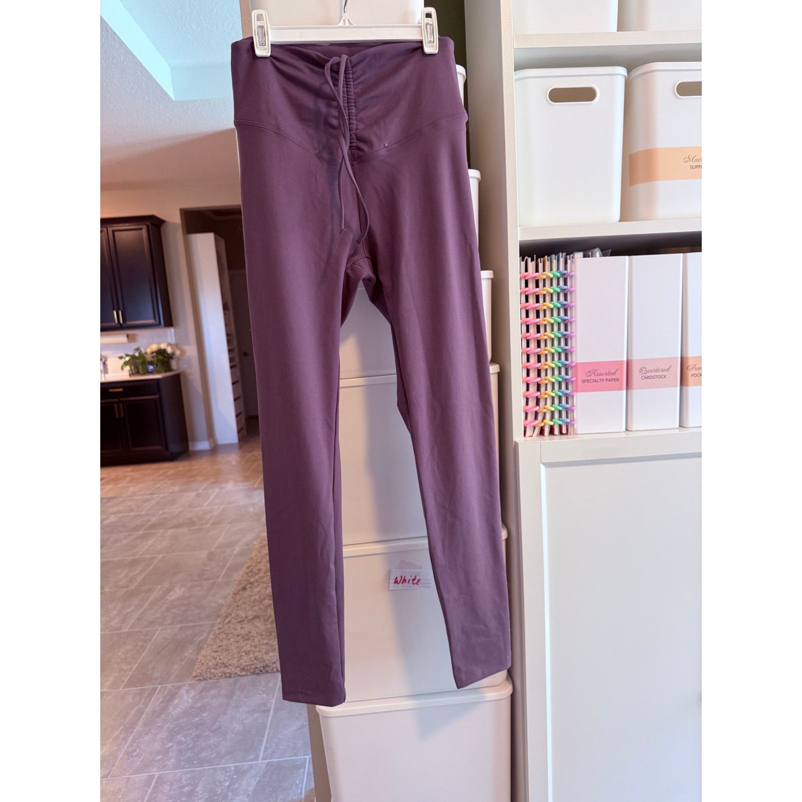 Other Pink Active Purple Leggings Women Drawstring M - C018 Size 30" / US 8 / IT 44 - 2 Thumbnail