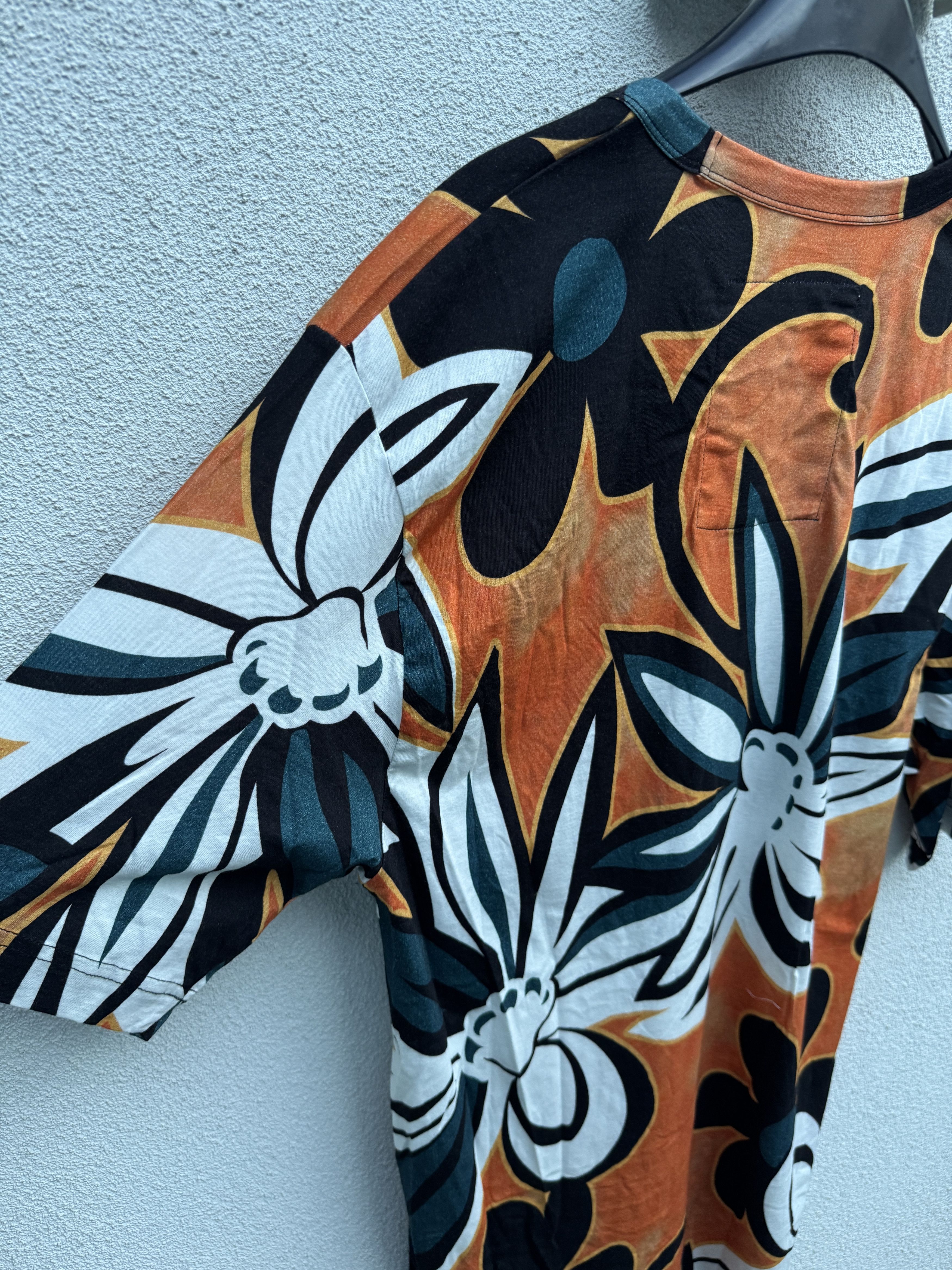 Dries Van Noten Dries Van Noten x Len Lye Orange White Floral Print Tshirt Size US XL / EU 56 / 4 - 4 Thumbnail