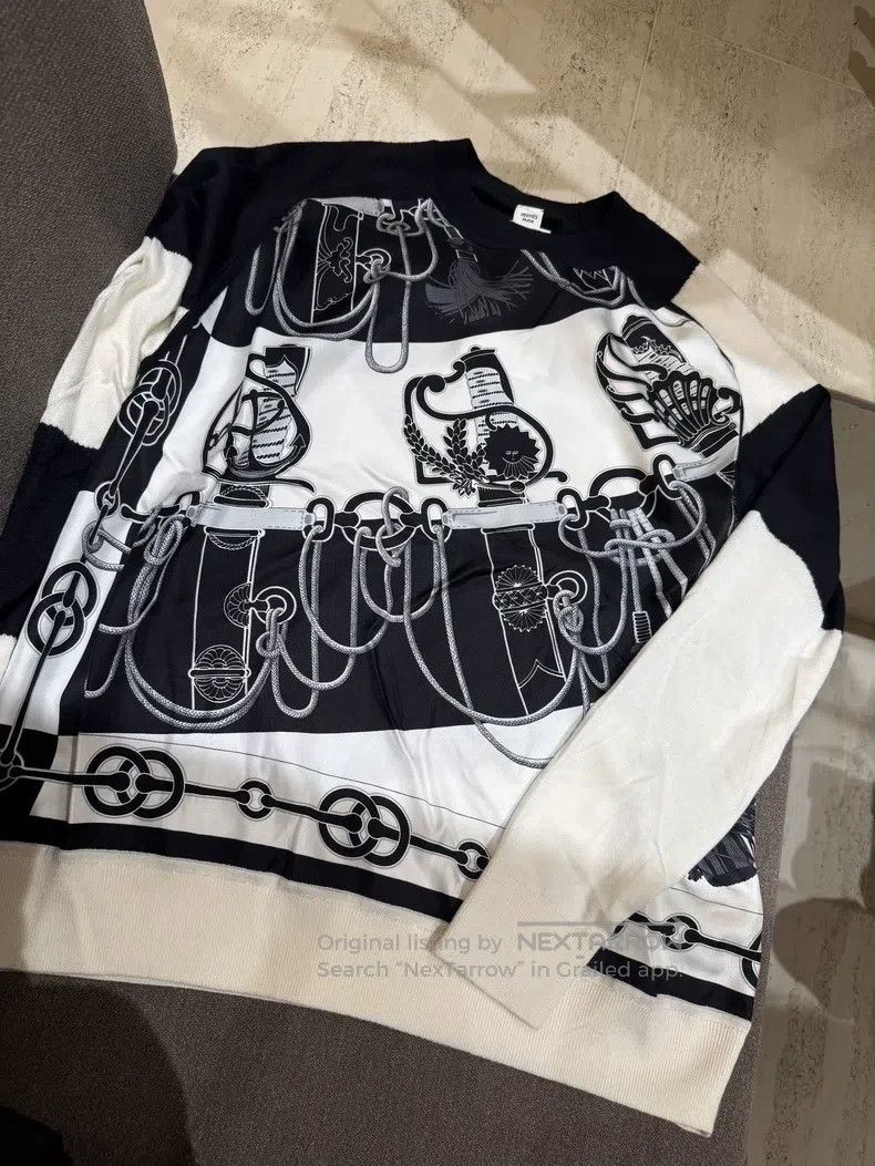 Hermes Hermes Black and White Silk Printed Blouse Size XS / US 0-2 / IT 36-38 - 1 Thumbnail