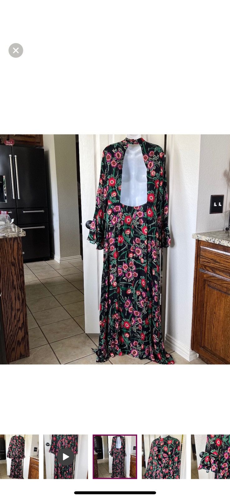 MISA Los Angeles NWT Misa Los Angeles $470 Backless floral Maxi Size XS / US 0-2 / IT 36-38 - 3 Thumbnail