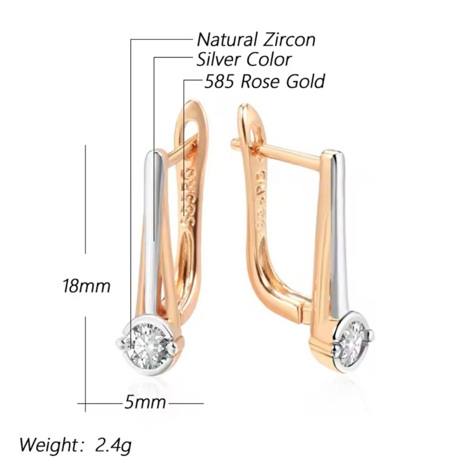 Other Delicate Rose Gold English Earrings Size ONE SIZE - 2 Thumbnail