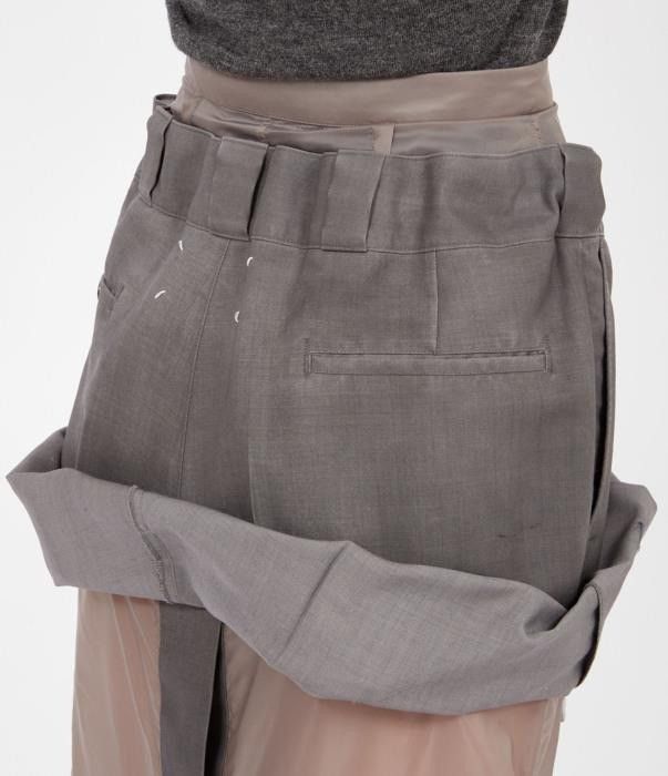 Maison Margiela o1bcso1str0526 Layered Mohair-Wool Skirt in Grey Size 26" / US 2 / IT 38 - 7 Thumbnail