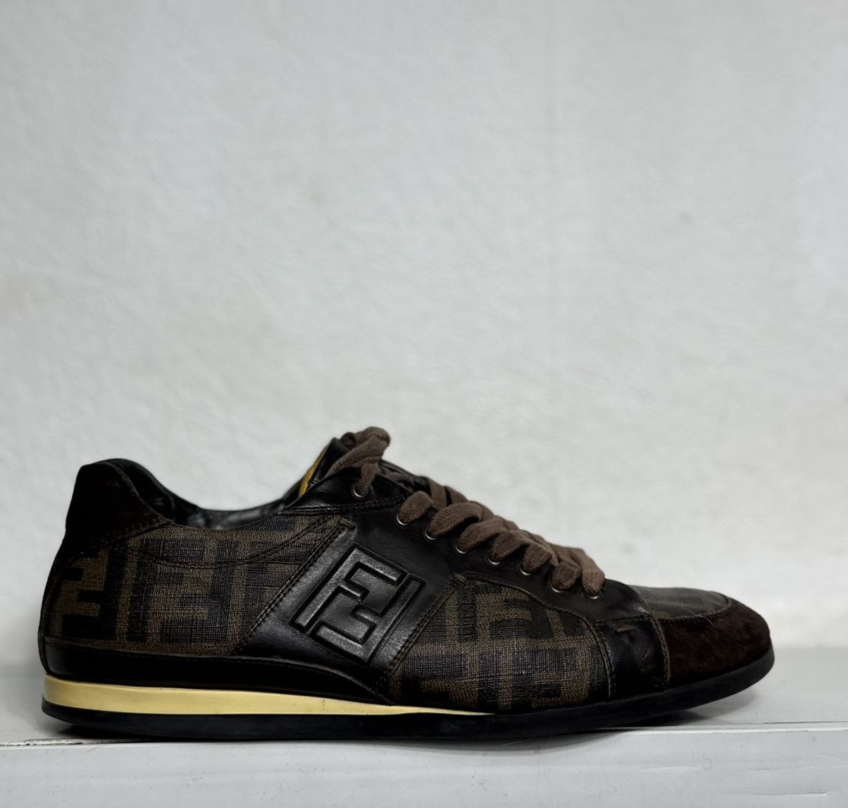 Fendi Fendi Monogram Luxury Leather Low Shoes Sneakers Size US 10 Size US 10 / EU 43 - 3 Thumbnail
