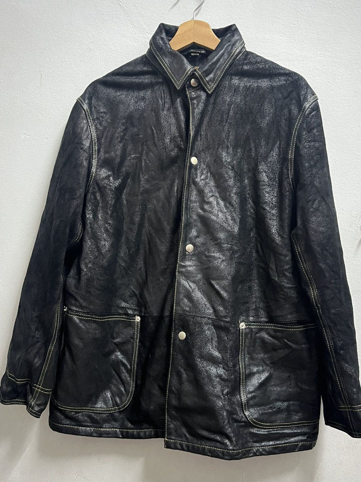 Vintage KEMPEL 🇩🇪 Button up leather jacket saiz 46 Size US XL / EU 56 / 4 - 1 Thumbnail
