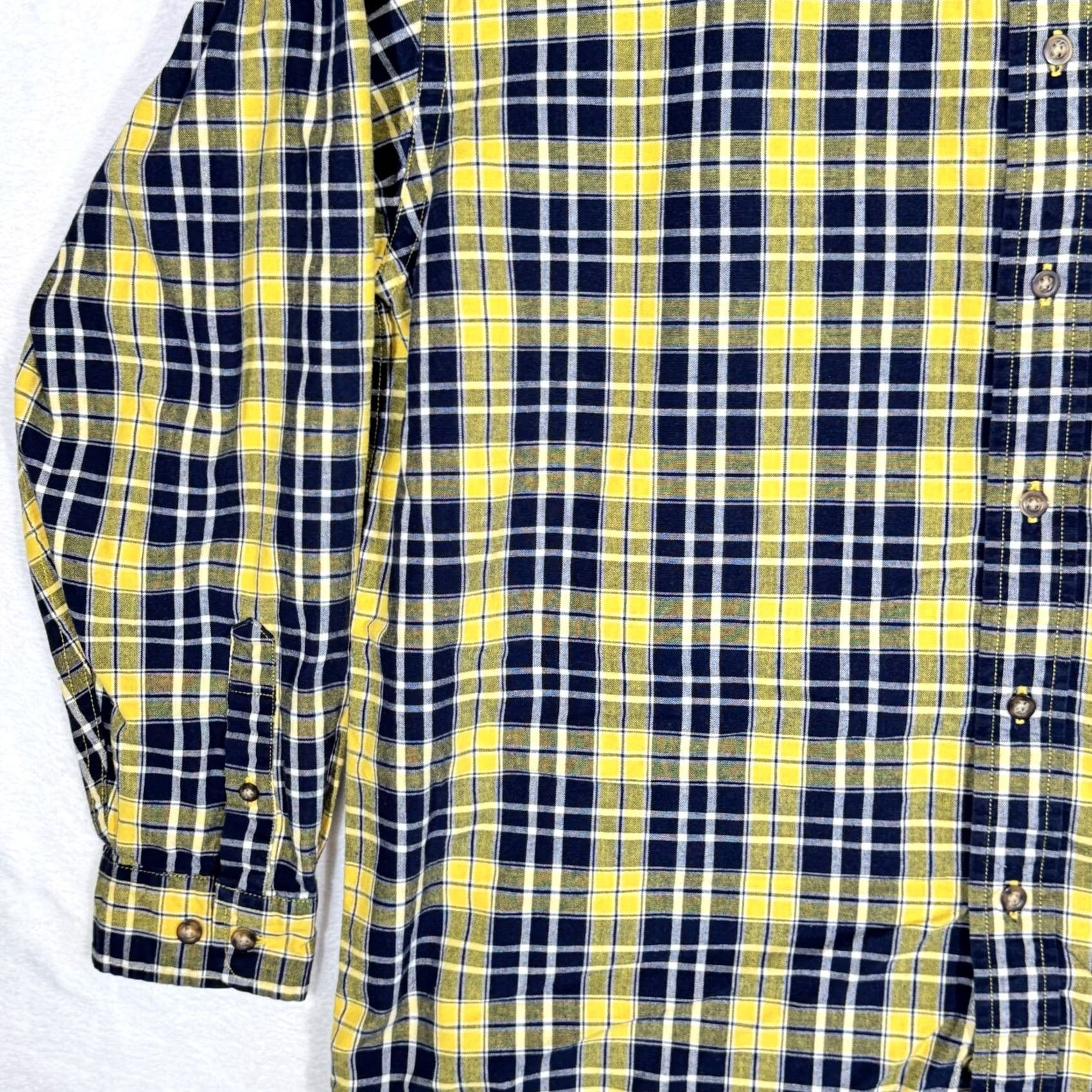Eddie Bauer Eddie Bauer Shirt Black Yellow Plaid 100% Cotton Button-Down L Mens Sportsman Size US L / EU 52-54 / 3 - 4 Thumbnail