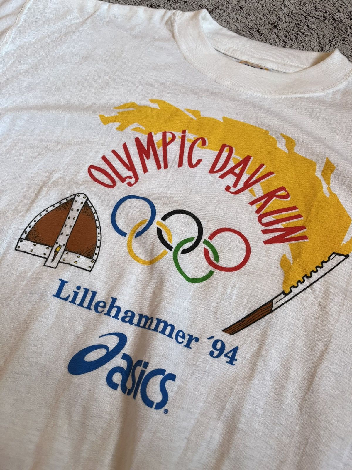 Asics × Vintage Vintage Lillehammer ’94 Olympic Day Run ASICS T-Shirt Size US XL / EU 56 / 4 - 4 Thumbnail
