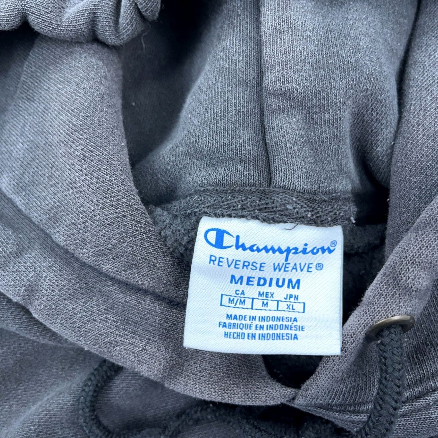 Champion Champion Reverse Weave Hoodie Men M Black Faded Retro Graphic Logo Pockets All Seasons Pullover Sweatshirt Size US M / EU 48-50 / 2 - 4 Thumbnail