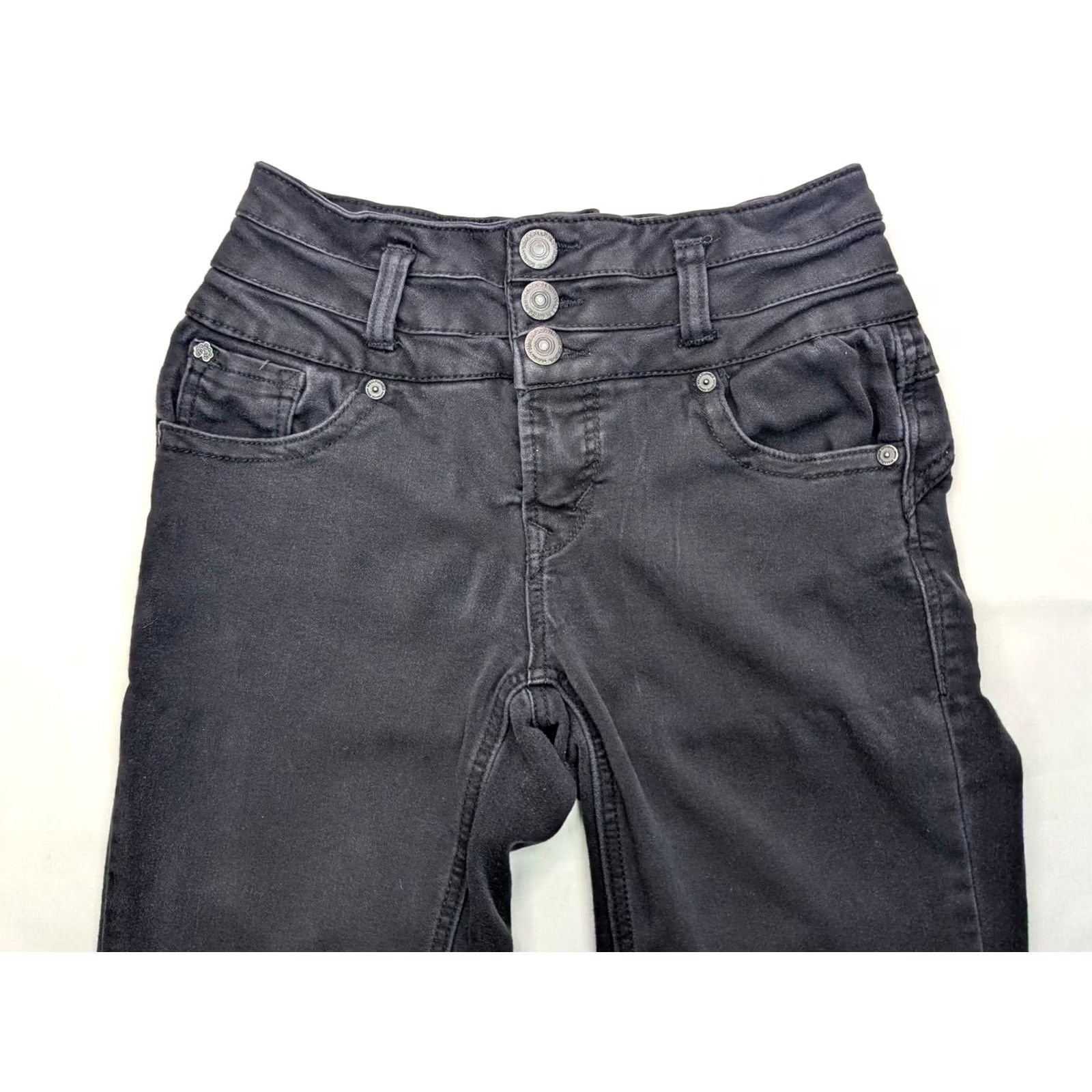 Vintage Wallflower Jeans Jegging Woman 1 Black Dark Wash 23x28 Denim 5-Pocket Classic Stretch Jeans Size 25" / US 0 / IT 36 - 4 Thumbnail