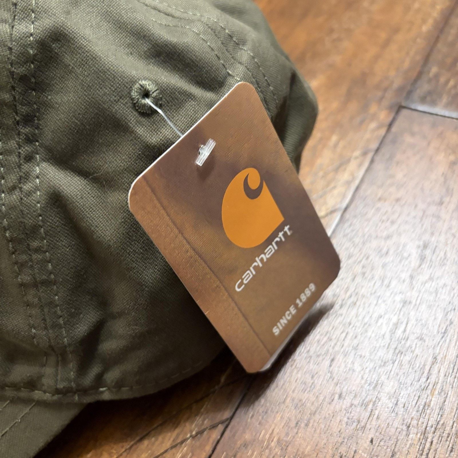 Carhartt Carhartt Hat Cap Strap Back Mens Green Canvas Leather Patch Size ONE SIZE - 3 Thumbnail