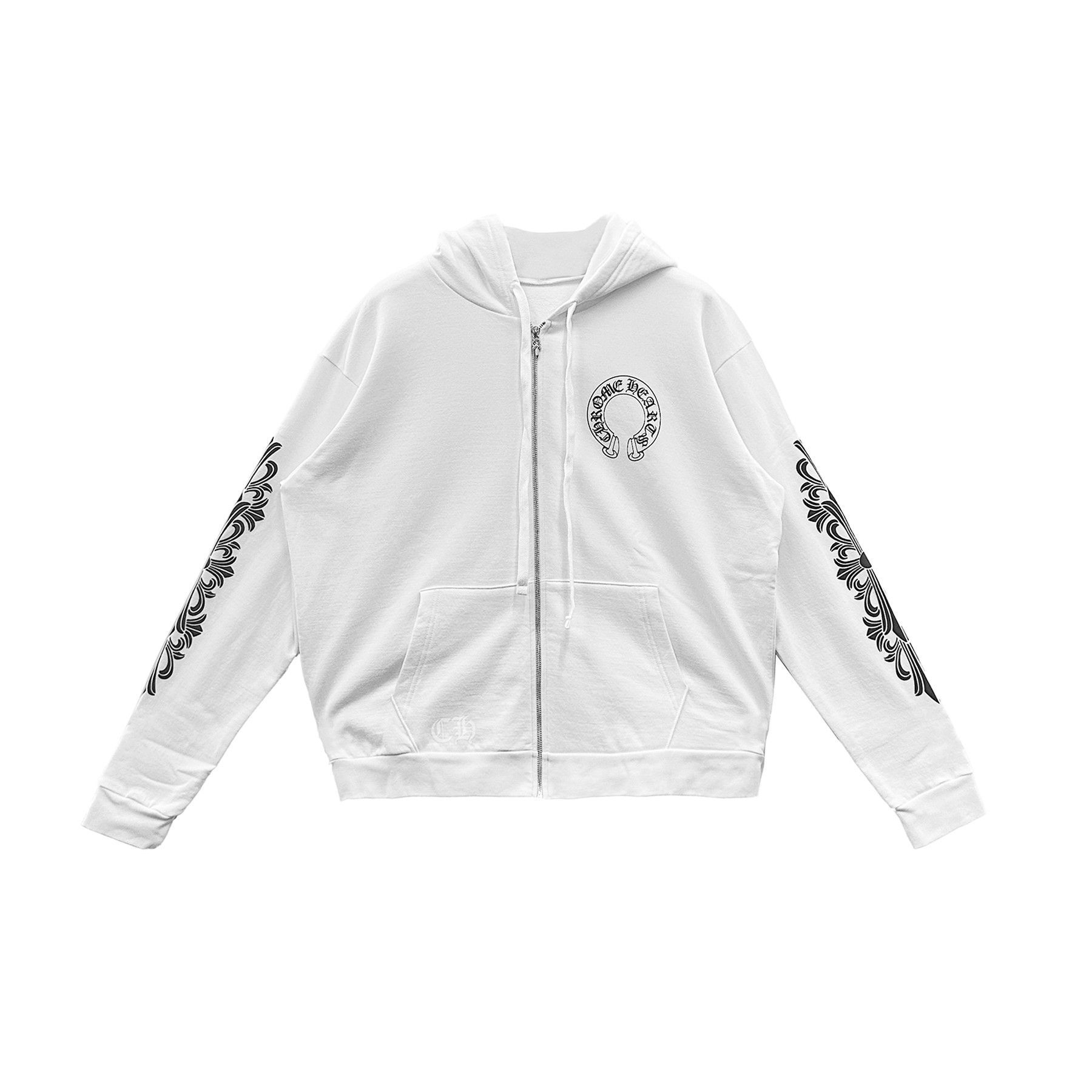 CHROME HEARTS◆Horseshoe Floral Fuck You Fleece ZipUp Hoodie Chrome Hearts Chrome Hearts Fuck You Floral Horseshoe Zip Up