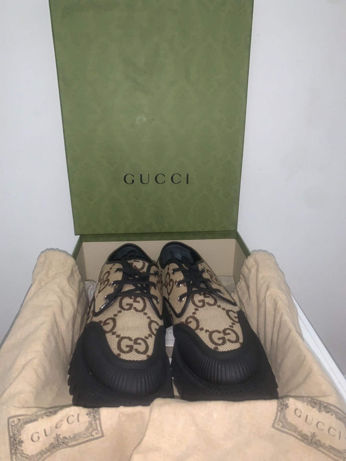 Gucci Gucci Maxi GG supreme canvas lace up low cut Size US 9.5 / EU 42-43 - 5 Thumbnail