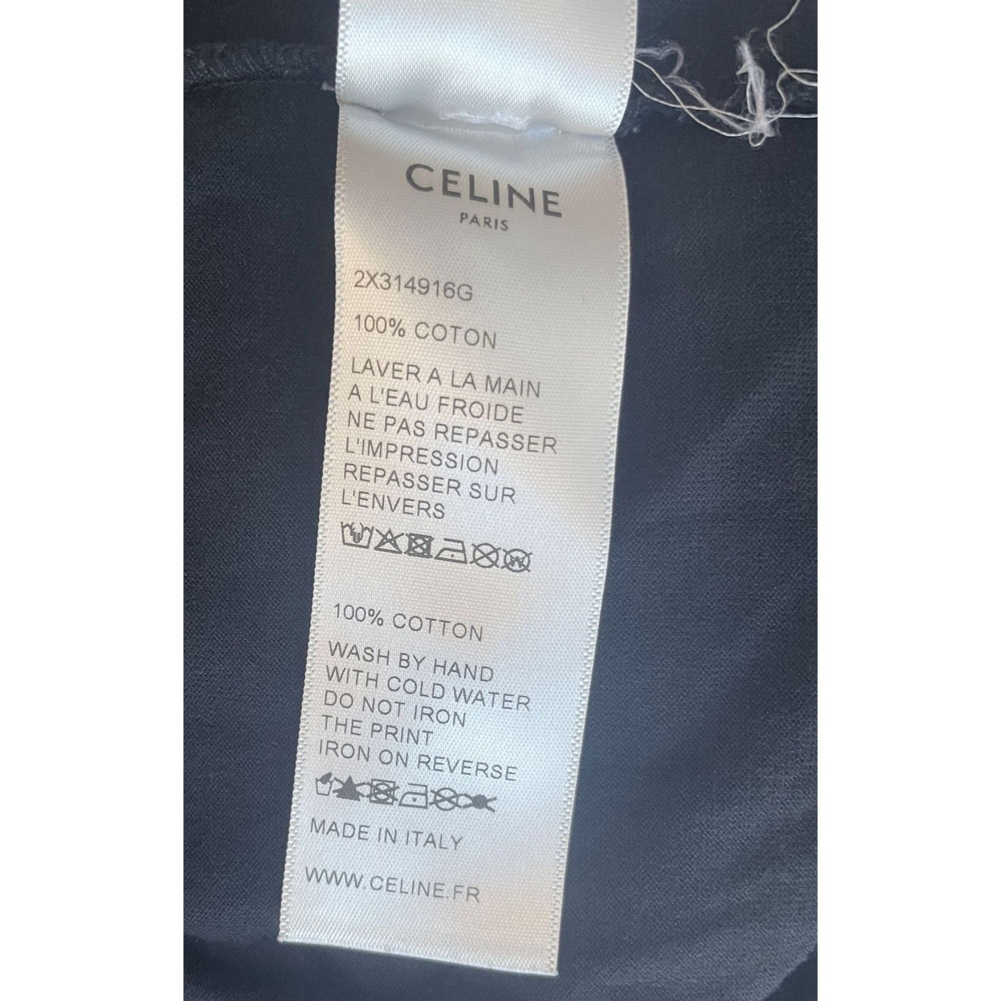 Celine Celine Womens Black Cotton Logo T-Shirt Size M / US 6-8 / IT 42-44 - 7 Thumbnail