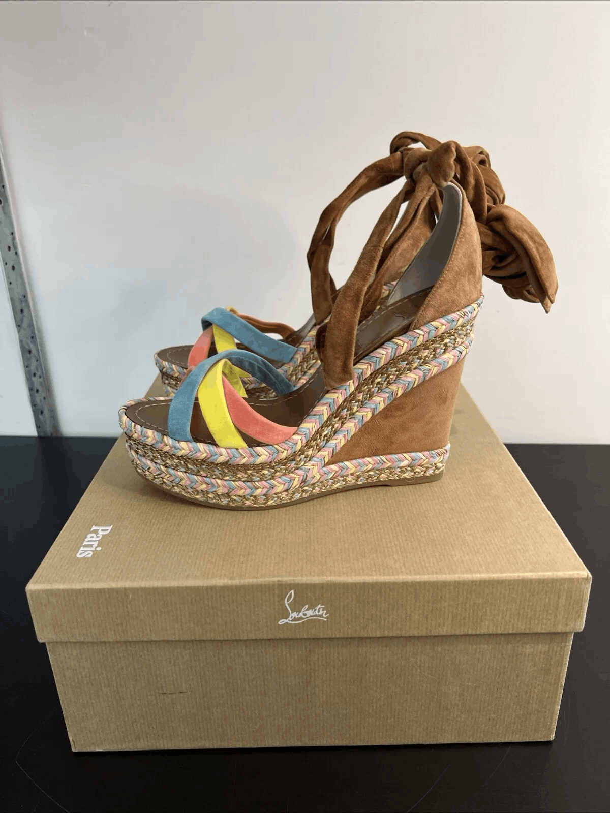 Christian Louboutin Christian Louboutin Lagoadonna 120 Brown Lace Up Platform Size US 7.5 / IT 37.5 - 3 Thumbnail